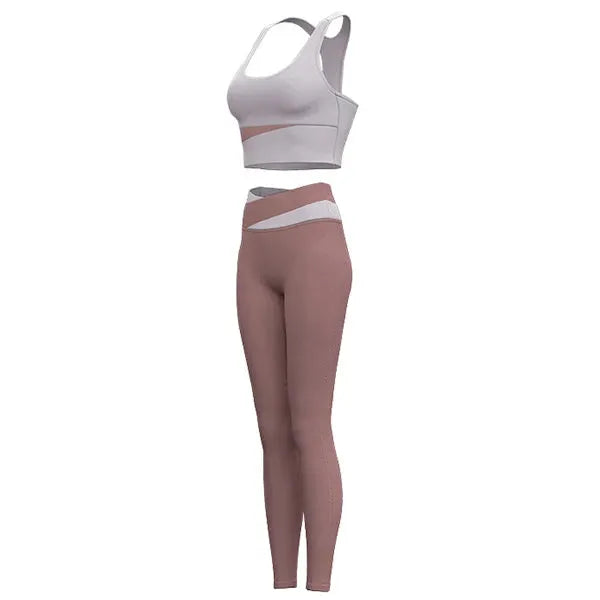Women's Yoga Set - Sexy Sports Bra & High Waist Leggings 2-Piece Workout Outfit | Gym Clothes for Yoga, Pilates & Fitness Training | Breathable Athletic Sportswear for Women