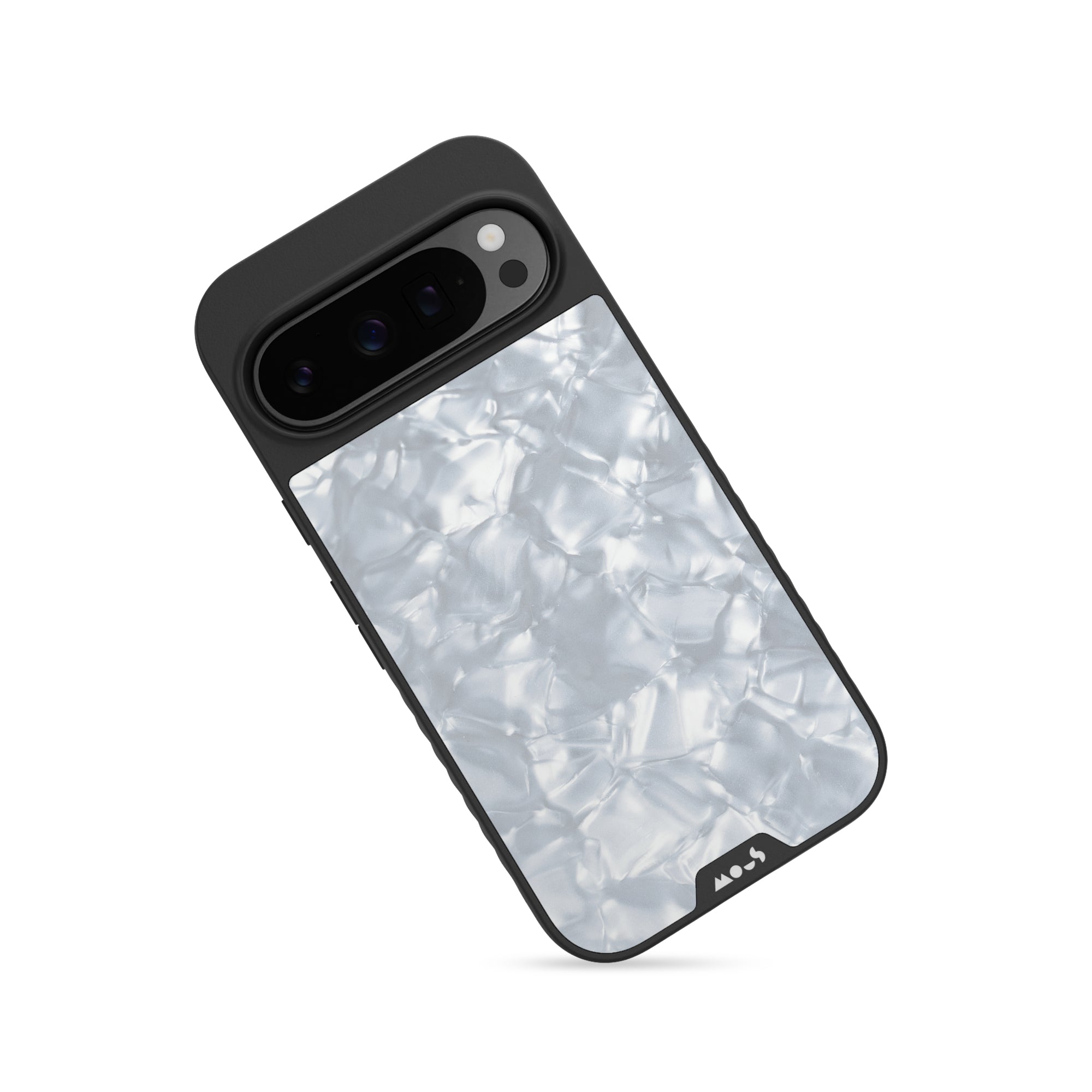 MagSafe Compatible Silver Pearl iPhone Case - Slim Protective Cover for iPhone 12/13/14 Pro Max | Shockproof & Scratch Resistant | Perfect for Everyday Use, Travel & Outdoor Activities