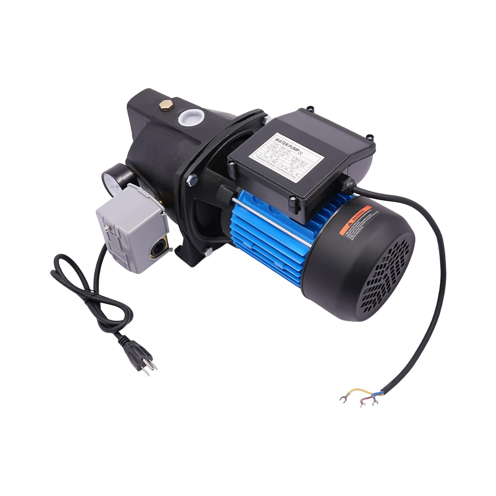 1 HP Shallow Well Pump with Ejector Kit - Cast Iron Jet Water Pump for Home, Farm & Garden Use, 25ft Max Well Depth, 110V Automatic Pressure Switch, Ideal for Lawn Irrigation, Water Transfer & Household Water Supply