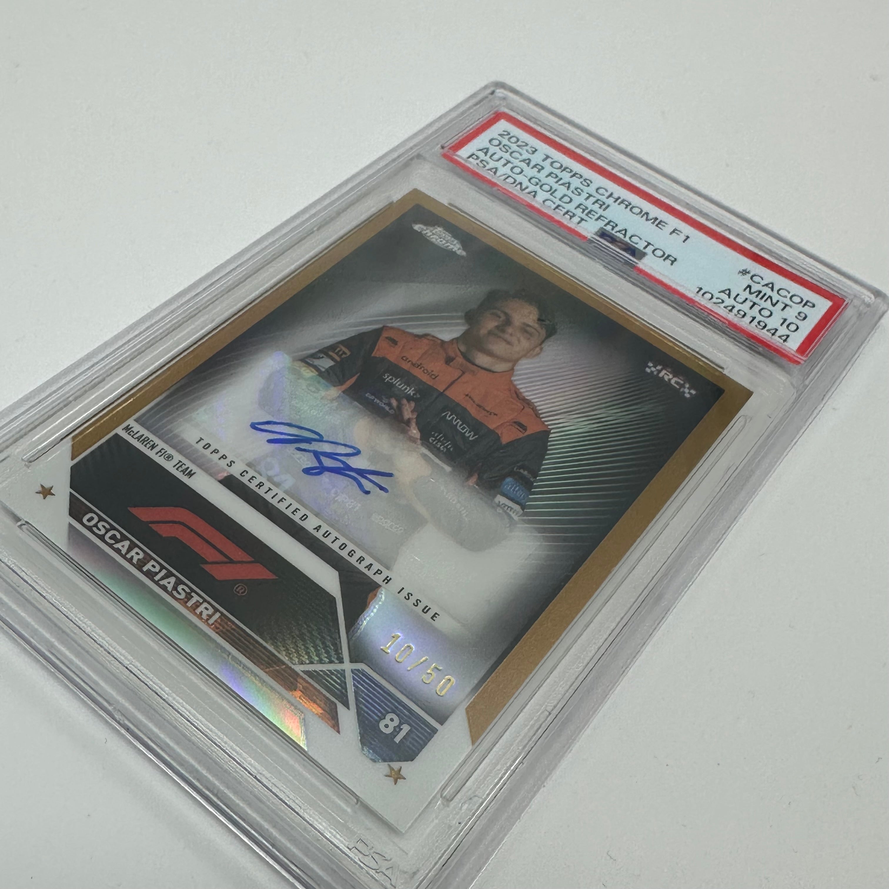 PSA 9&10 Oscar Piastri #CACOP Gold Autograph Rookie Card 10/50 - Perfect for Collectors, Sports Memorabilia & Investment