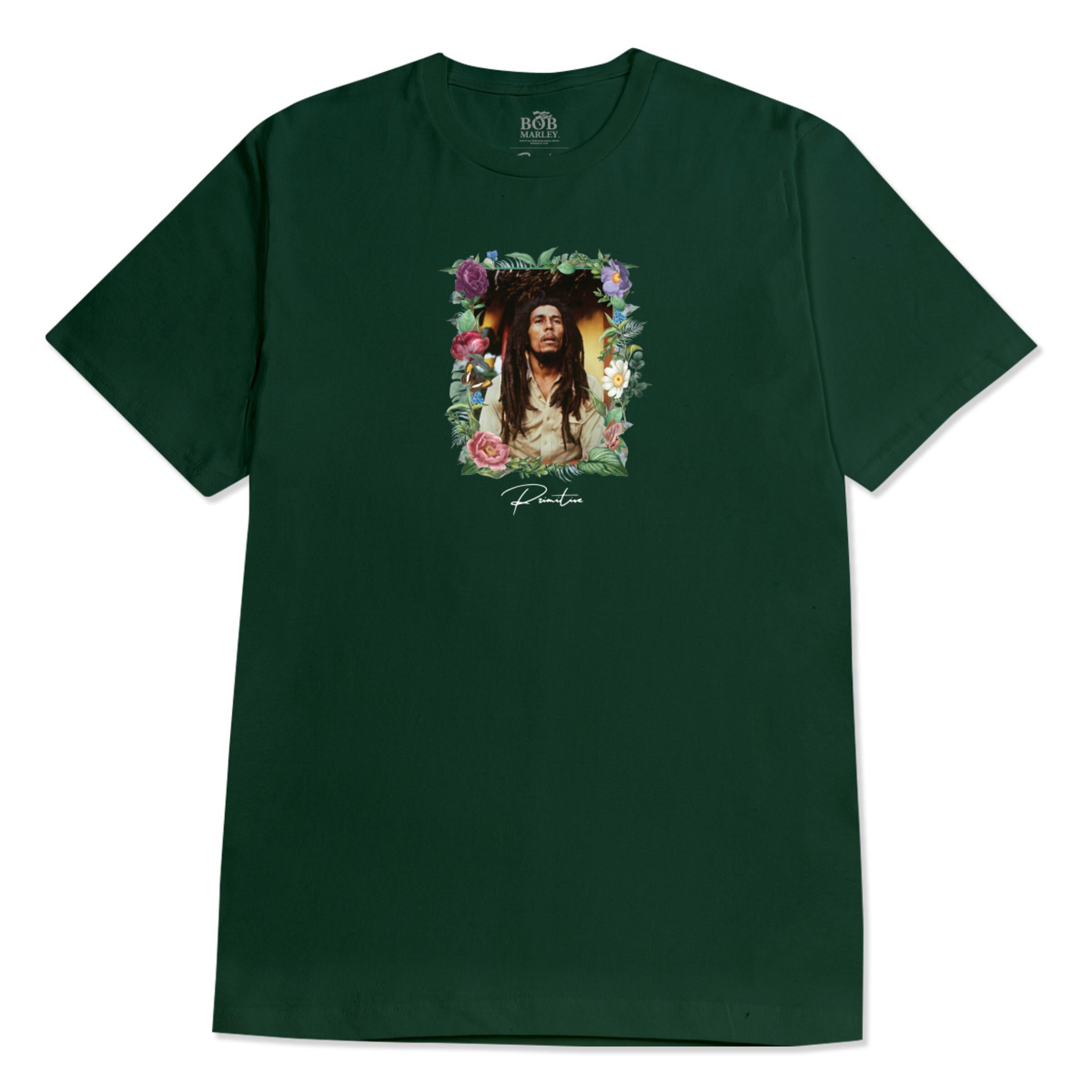 Primitive x Bob Marley Everlasting Graphic T-Shirt - Forest Green | Reggae Inspired Streetwear | Perfect for Concerts, Festivals & Casual Wear