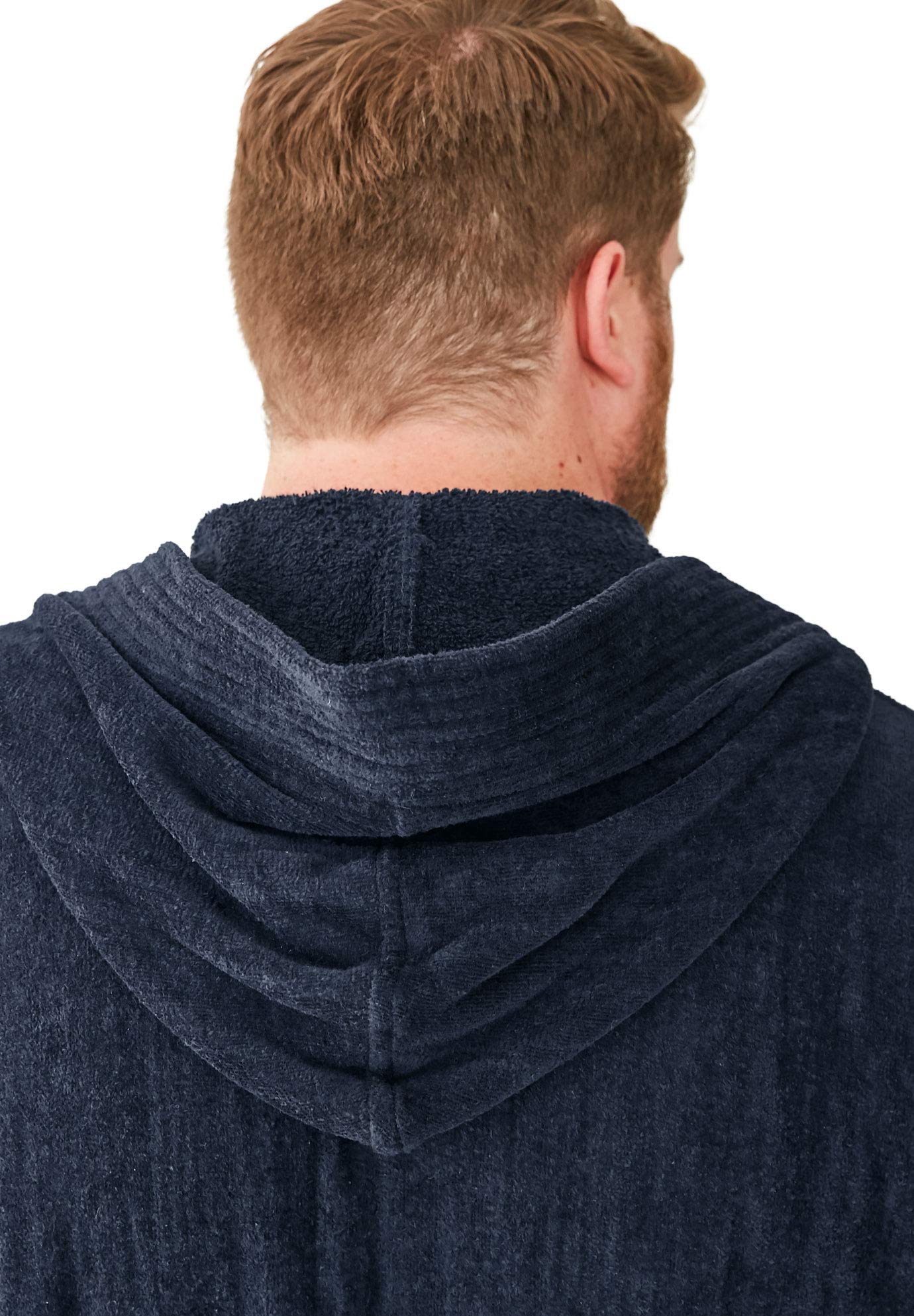 KingSize Men's Big & Tall Terry Velour Hooded Maxi Robe - Soft Plush Bathrobe for Tall Men, Oversized Lounge Robe with Pockets - Perfect for Spa, Bathroom, and Relaxing at Home
