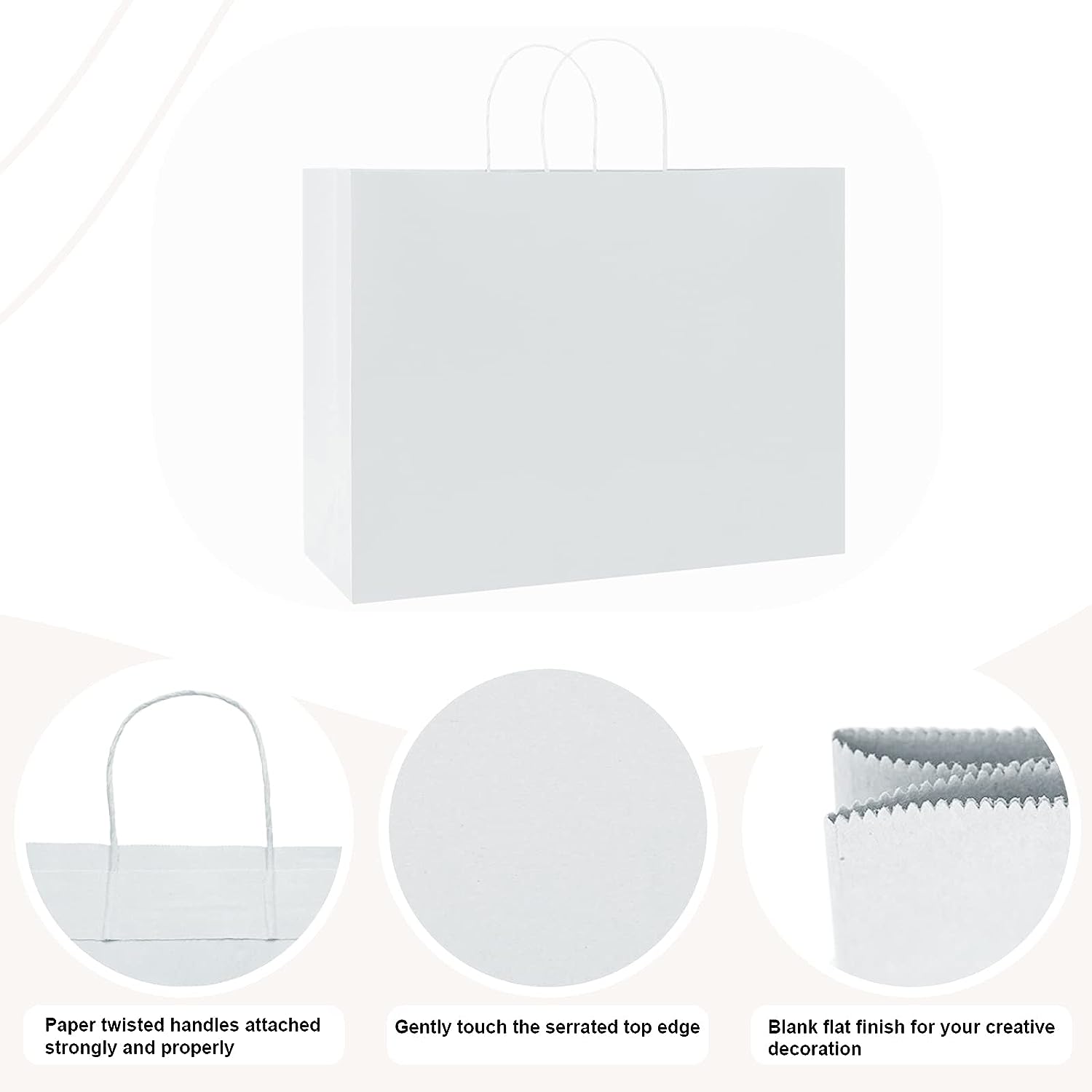 16x6x12 Inch Kraft Paper Gift Bags with Handles - Eco-Friendly Brown Paper Bags for Party Favors, Wedding, Birthday Gifts & Retail Packaging