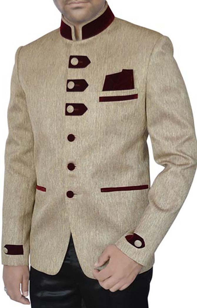 INMONARCH Men's Beige 3 Piece Jodhpuri Suit Set | Premium Designer Wedding Sherwani JO289 | Perfect for Indian Weddings, Festivals & Special Occasions
