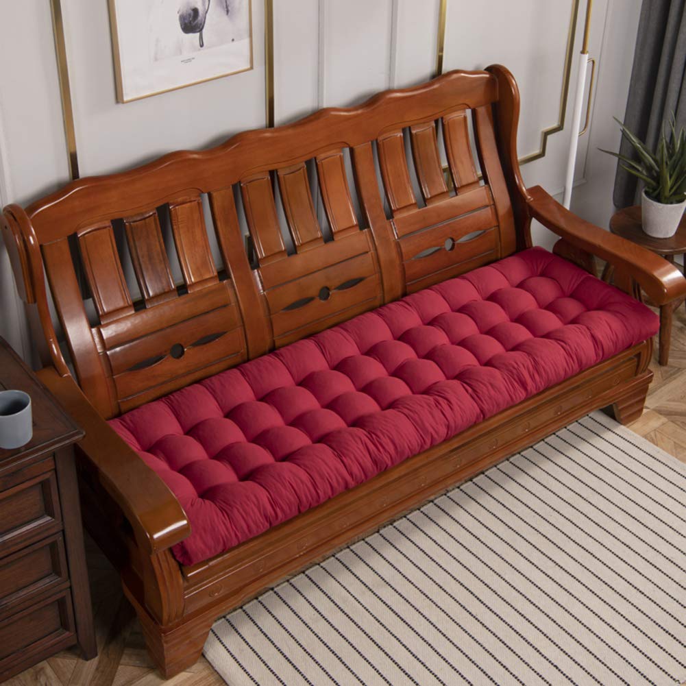 Indoor Outdoor Bench Cushion - Thick Non-Slip Sofa Seat Pad, Universal Long Cushion for Dining Chairs, Rocking Chairs, Garden Furniture (20.6x73 inches, Red) - Perfect for Patio, Deck, and Living Room Comfort