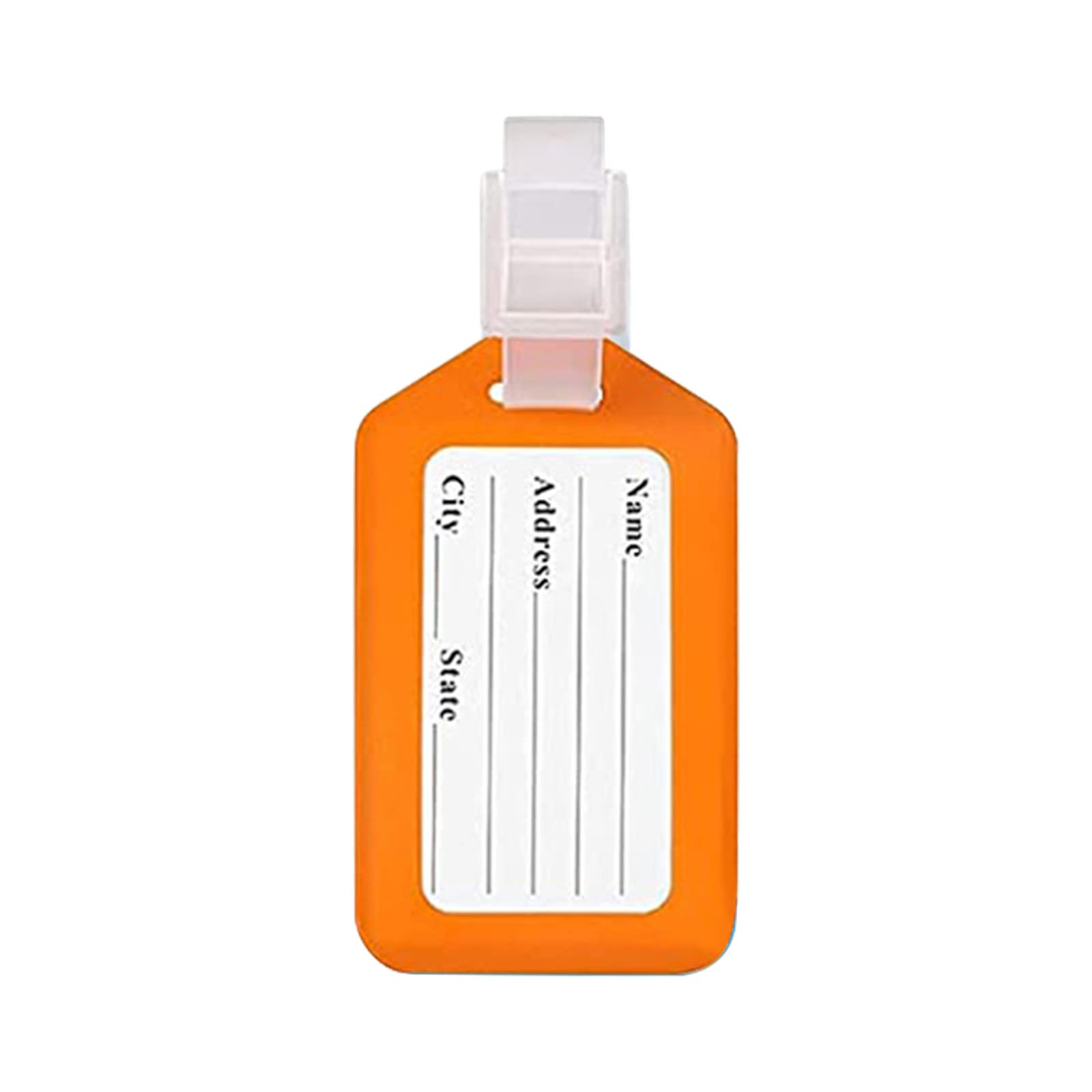 1 Pcs Luggage Tags 3.4x1.9 Inches - Durable Plastic Luggage Identifiers with Adjustable Lanyard, Waterproof Name Tags for Travel - Bright Orange ID Tags for Suitcases, Backpacks & Travel Bags - Perfect for Airports, Cruises & Business Trips