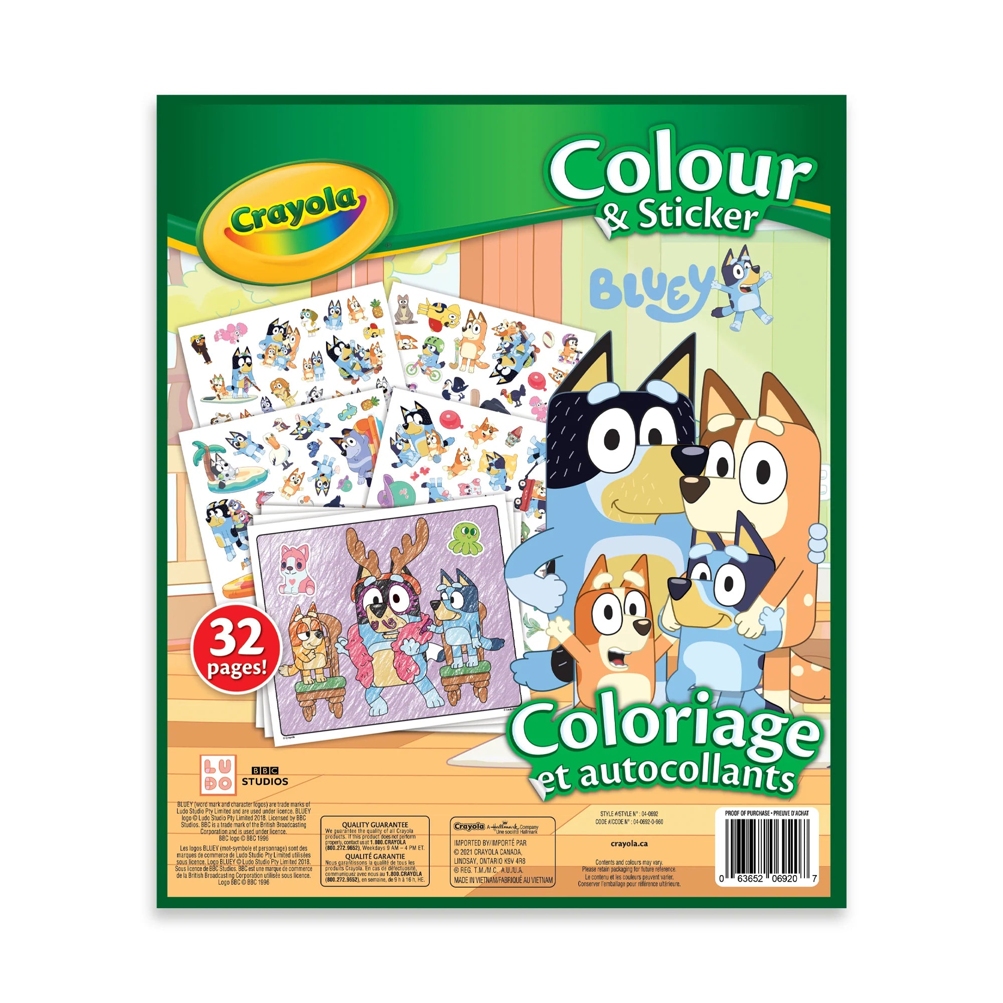Bluey Coloring & Sticker Activity Book for Kids - Fun Creative Play, Party Favors & Travel Entertainment | Perfect for Birthday Gifts, Preschool Learning & Family Bonding Time