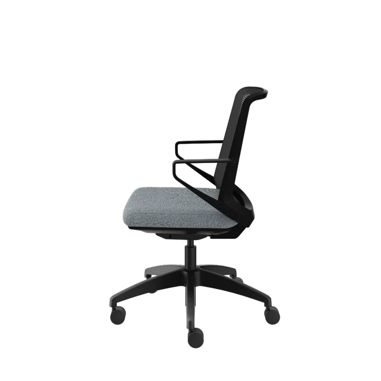 Ergonomic Cliq Office Chair with Synchro Tilt Mechanism - Basalt Fabric & Black Designer Frame for Home Office, Gaming, and Workspace Comfort