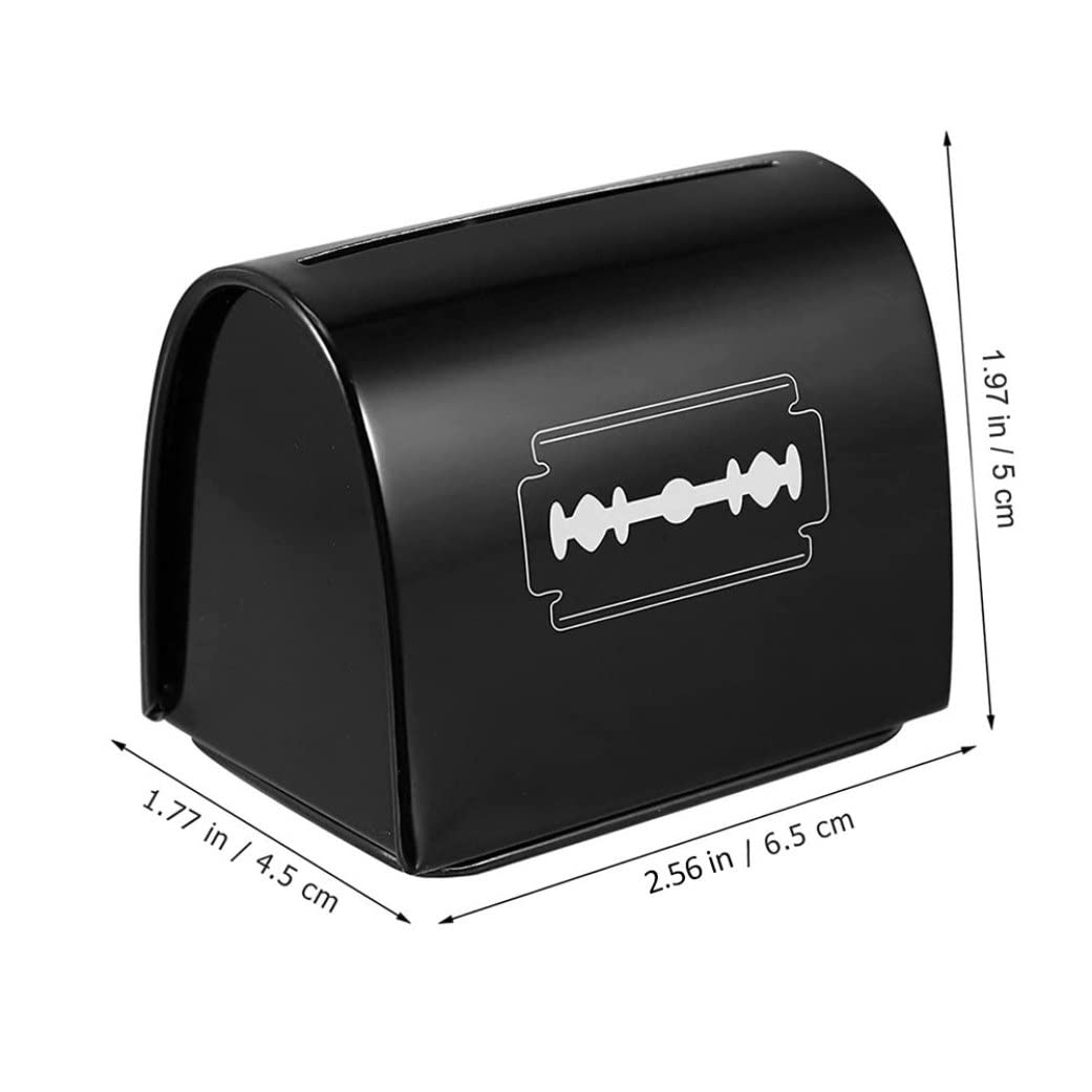 Razor Blade Disposal Case - Safe Sharps Storage Container for Used Safety Razor Blades | Black | Ideal for Home, Salon & Travel Use