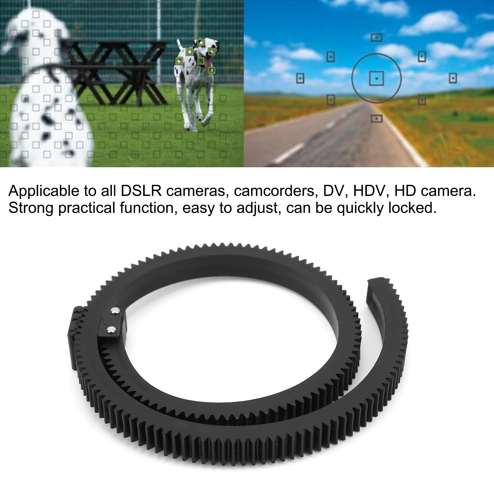 Adjustable Follow Focus Gear Ring for DSLR Cameras - 46-92mm/1.8-3.6in Lens Diameter - Compatible with Video Camera, DV, HDV & HD Camera - Perfect for Cinematic Filmmaking & Professional Videography