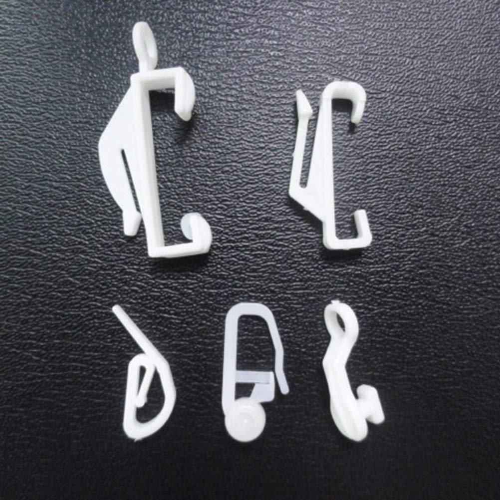 BESPORTBLE 100PC White Sliding Curtain Hooks - Durable Roller Hooks for Bedroom Drapes, Shower Curtains, and Window Treatments - Easy Glide Rail Accessories for Smooth Curtain Movement (Perfect for Home, Hotel, and Apartment Decor)