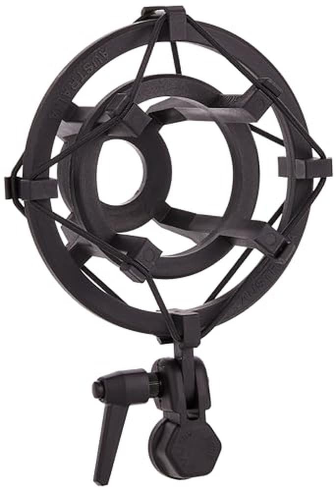 Rode SM2 Black Shock Mount for Large Diaphragm Condenser Microphones - Professional Studio Recording, Podcasting & Voice Over Equipment