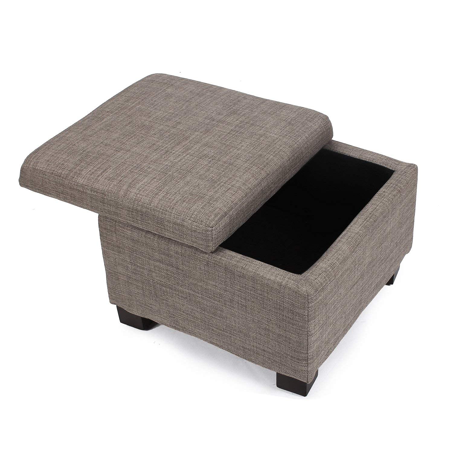 Joveco 3-Piece Storage Ottoman Bench Set - Upholstered Tufted Footrest Stool with Wood Legs, Multi-Functional Coffee Table for Living Room, Bedroom, Entryway - Dark Brown | Perfect for Extra Seating, Hidden Storage & Home Decor
