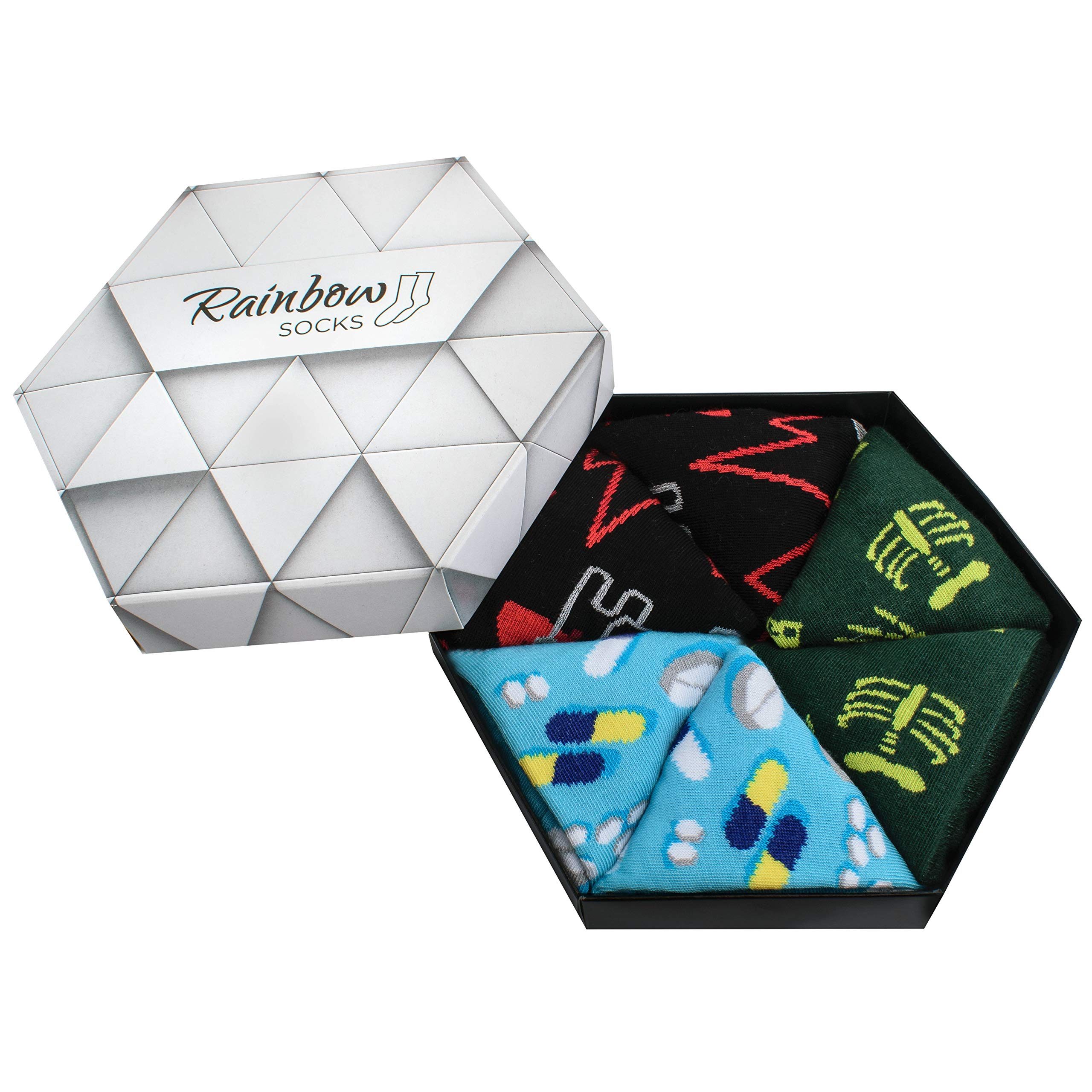 Rainbow Socks for Men & Women - 3 Pairs Colorful Novelty Doctor Socks Gift Box - Perfect for Medical Professionals, Students & Fun Fashion