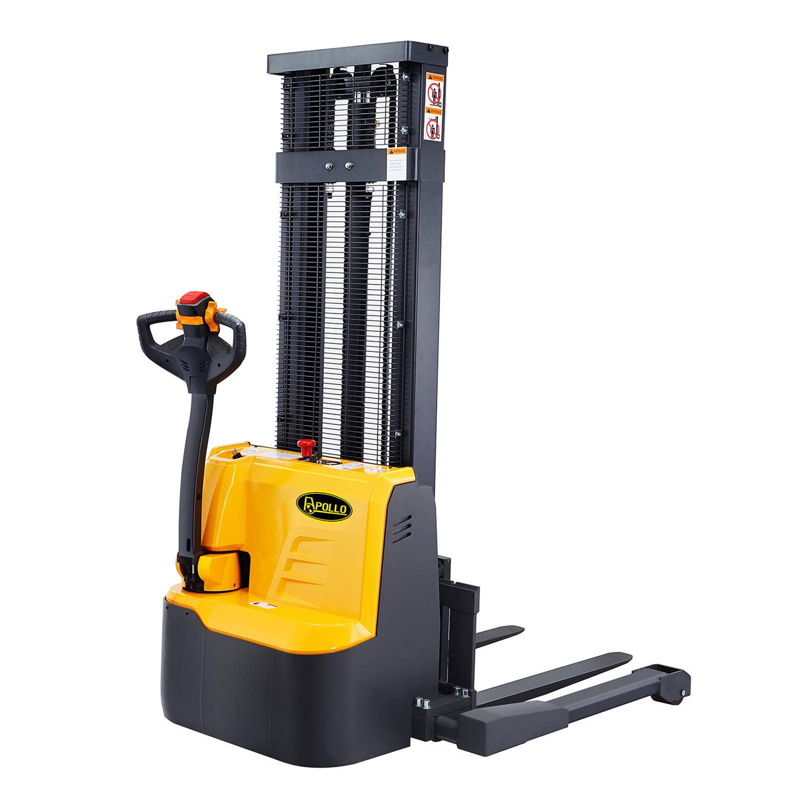 APOLLO 3300lbs Electric Stacker Forklift - Adjustable Forks & Legs, 98'' Lifting Height - Narrow Space Warehouse & Factory Material Lifter | Ideal for Pallet Handling, Loading Docks & Tight Storage Areas