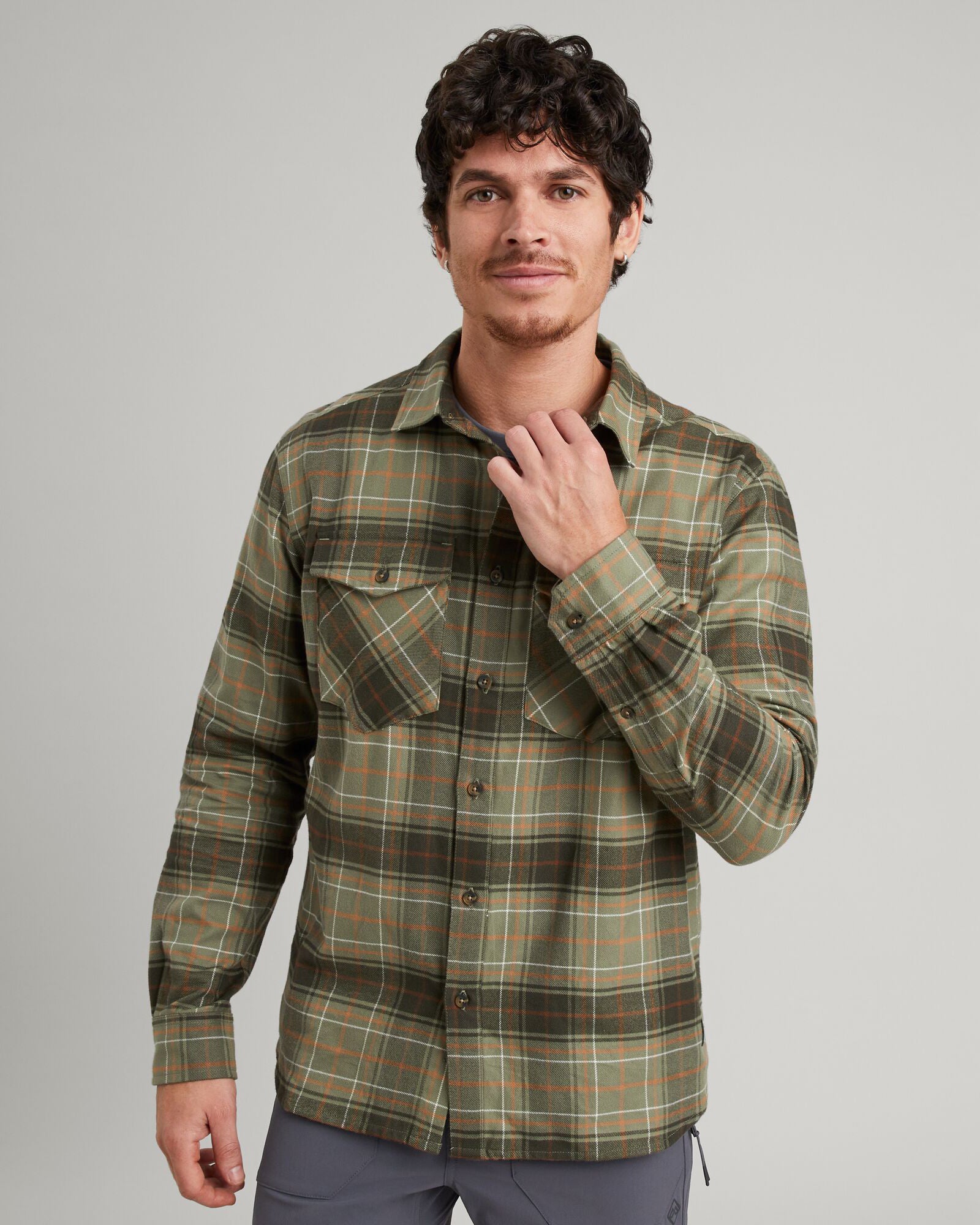 Men's Carrillon HF Long Sleeve Checkered Shirt in Beech/Canvas - Perfect for Casual Wear, Office & Outdoor Activities