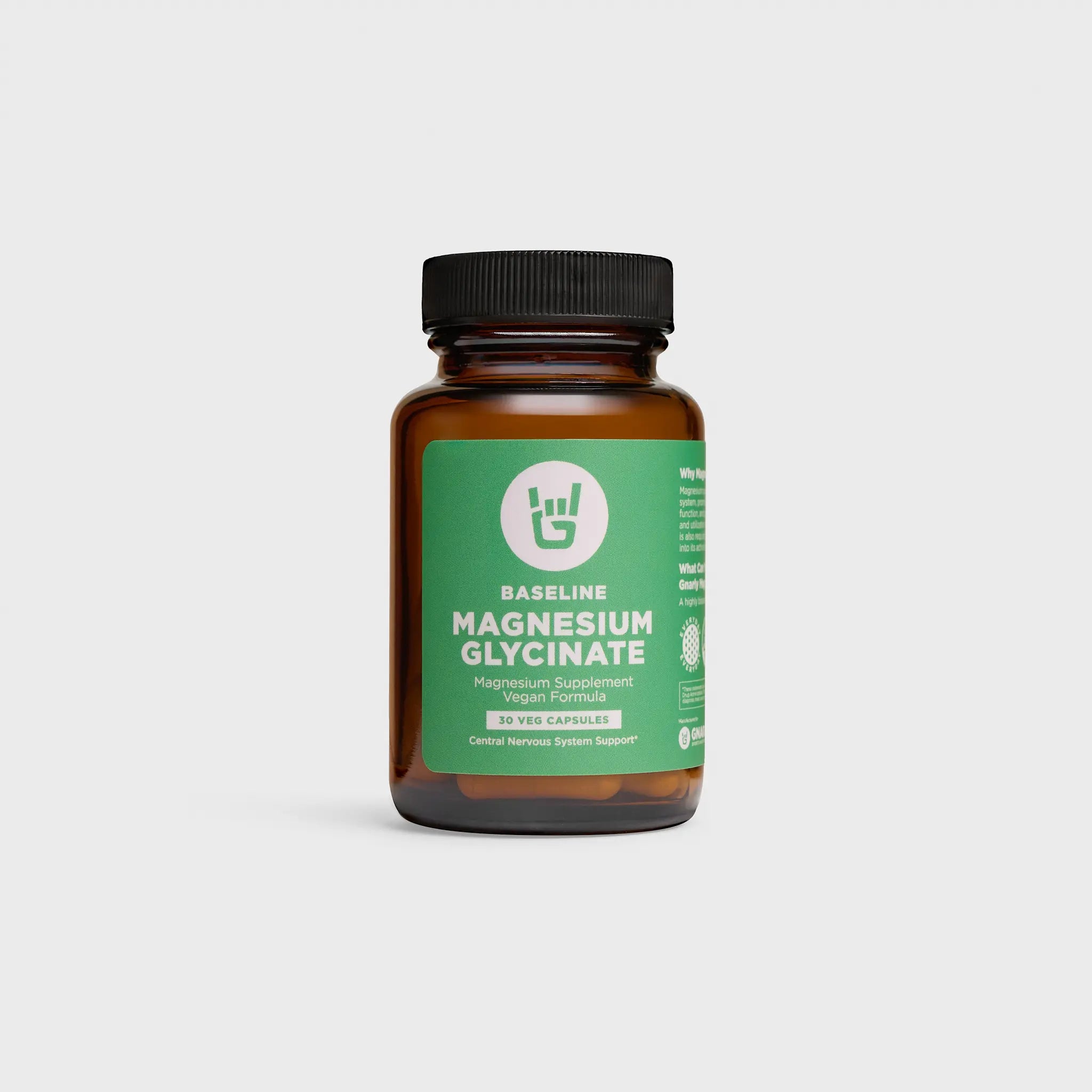 Gnarly Baseline Magnesium Glycinate Supplement - Supports Relaxation, Sleep & Muscle Recovery - Vegan, Non-GMO - Perfect for Athletes & Stress Relief