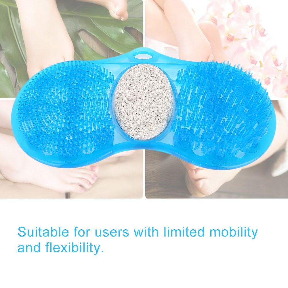 **YUYTE Foot Scrub & Acupressure Massager - Anti-Slip Shower Scrubber Mat with Pumice Stone for Exfoliating & Cleaning Feet - Perfect for Bathroom, Spa & Pedicure Care**