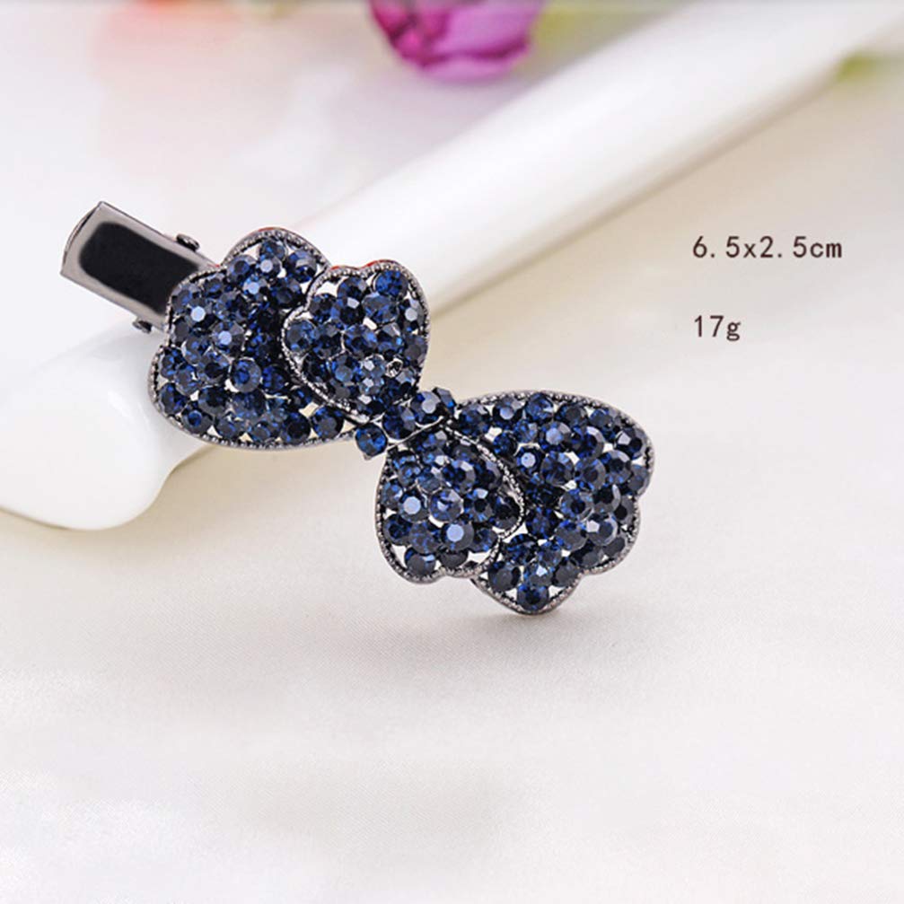 Beaupretty 4-Pack Rhinestone Bow Hair Clips for Girls - Party & Wedding Accessories