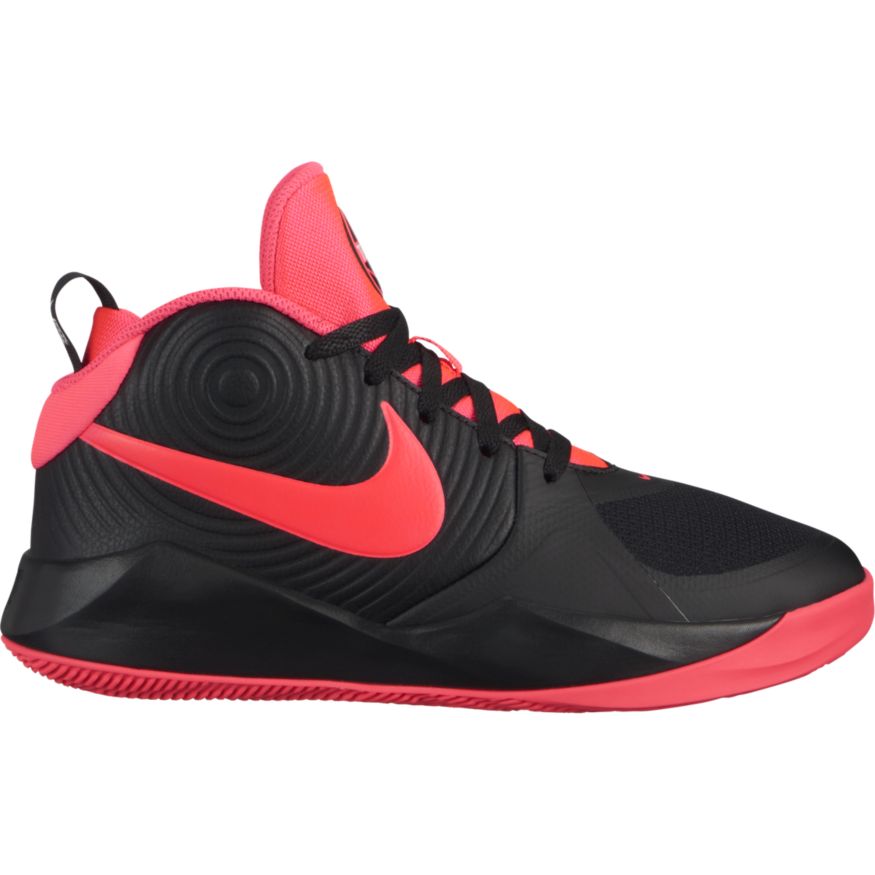 Nike Team Hustle D 9 Youth Sneakers - Black/Racer Pink/White | Basketball & Running Shoes for Kids | Perfect for School, Sports & Casual Wear