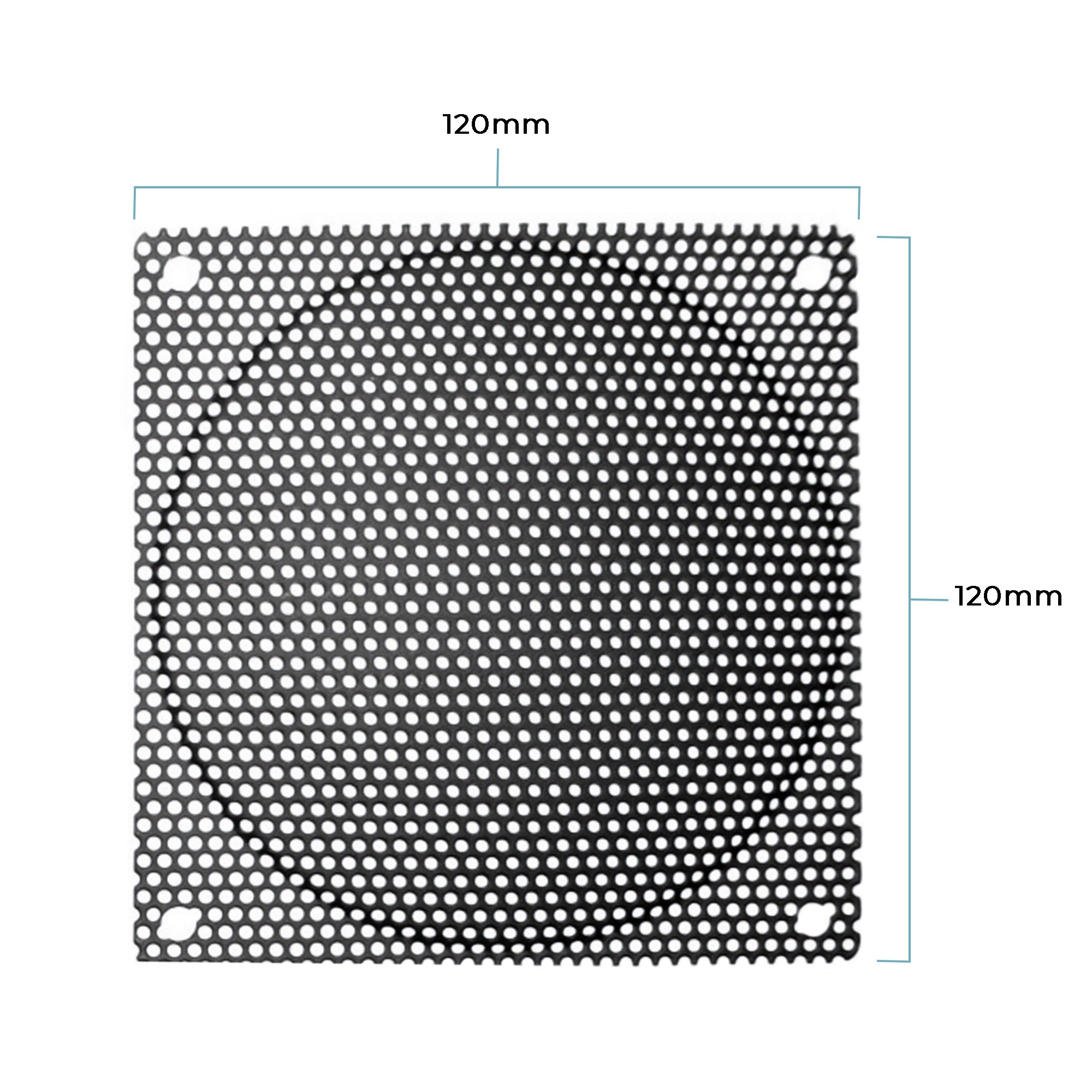 120mm Steel Mesh Filter Grill - Black, 1.1mm & 0.5mm Thickness - Perfect for PC Case Ventilation, Speaker Grills & DIY Projects