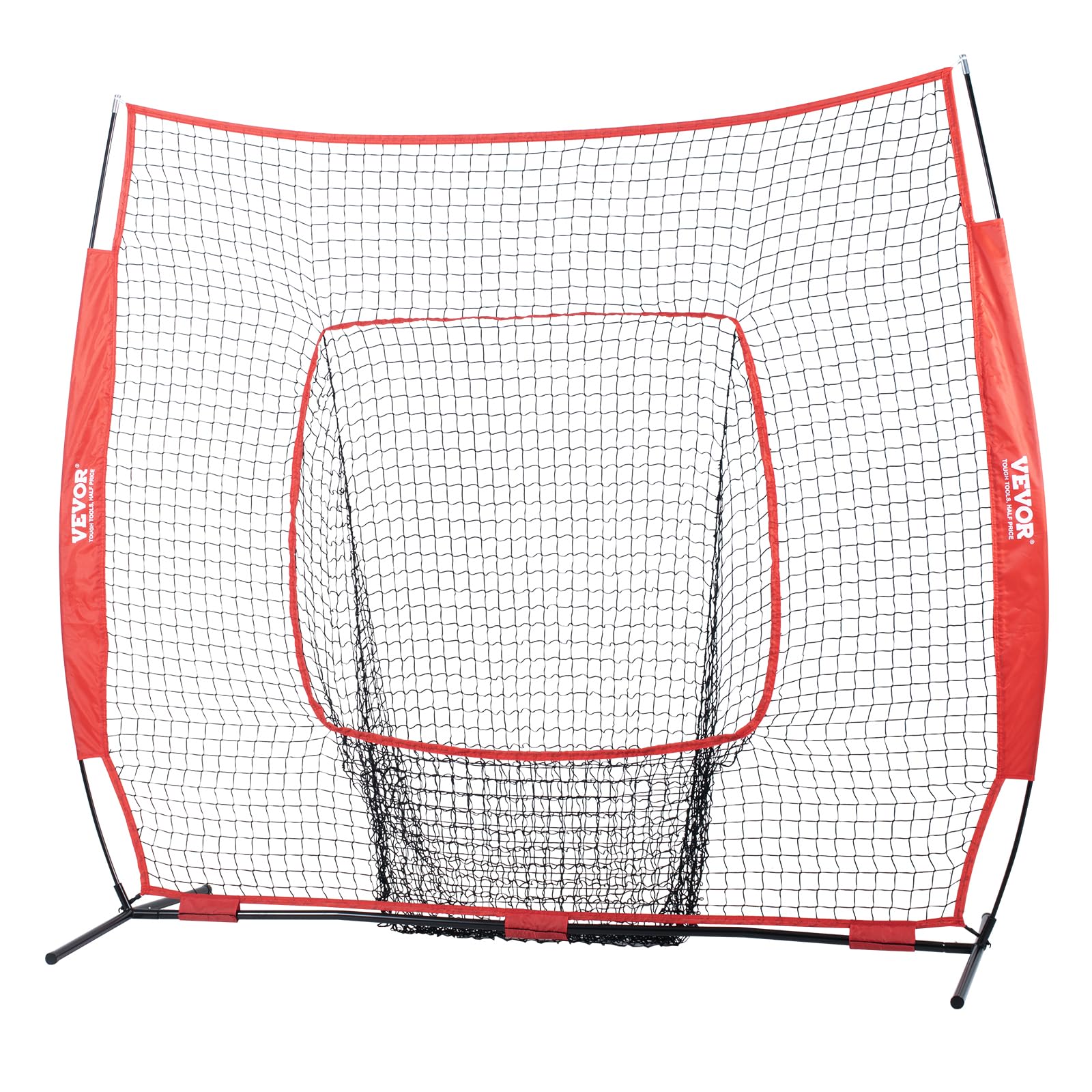 VEVOR 7x7ft Baseball & Softball Practice Net - Portable Hitting, Batting, Catching & Pitching Training Net with Backstop - Perfect for Backyard, Field & Indoor Baseball Practice | Durable Sports Equipment for Players & Coaches