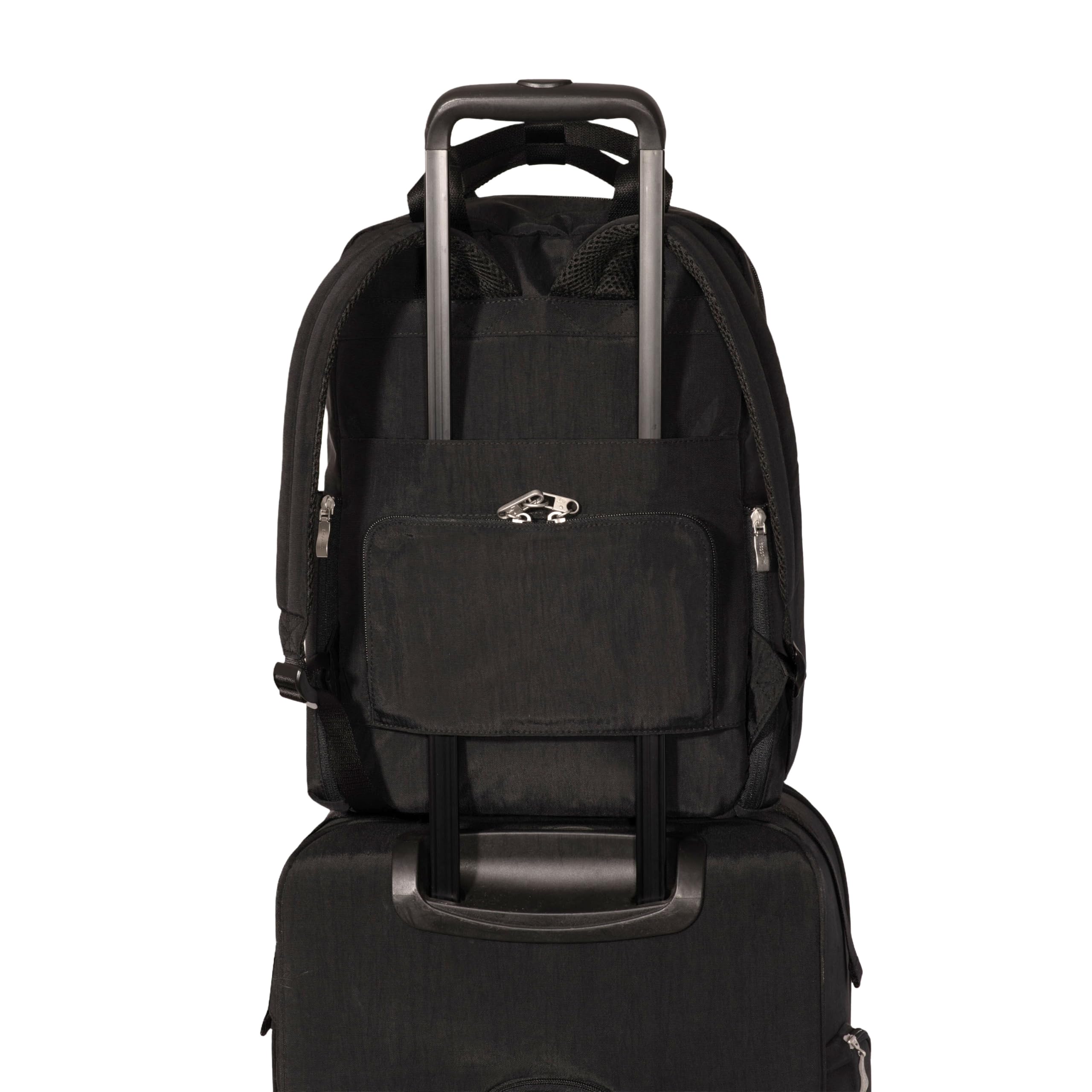 Baggallini Commuter Laptop Backpack 15x11 Inch - Lightweight Travel Backpack with RFID Protection & Luggage Sleeve - Perfect for Business Travel, Daily Commute & College Students