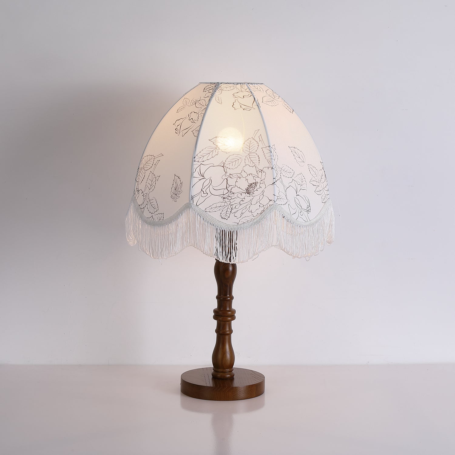 Stylish Printed Tassel Table Lamp - Elegant Home Decor for Bedroom, Living Room & Office - Perfect Nightstand Lighting for Cozy Ambience
