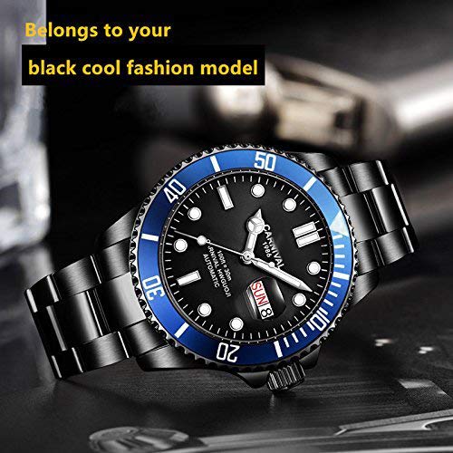 Carlien Men's Luxury Automatic GMT Diving Watch - Stainless Steel, Sapphire Glass, Luminous - Business & Sport Mechanical Watch for Professionals & Adventurers