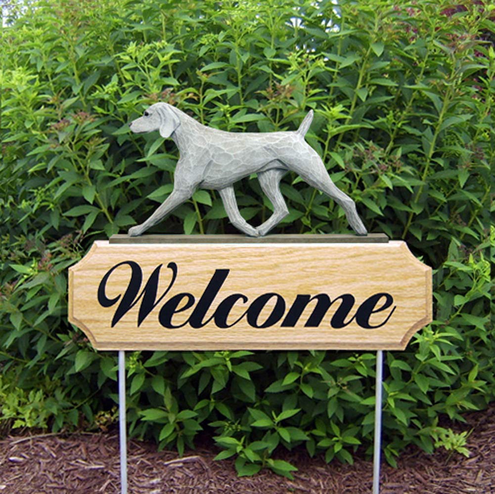 Handcrafted Weimaraner Wooden Welcome Sign - Rustic Outdoor Decor for Porch, Garden & Farmhouse Entryway