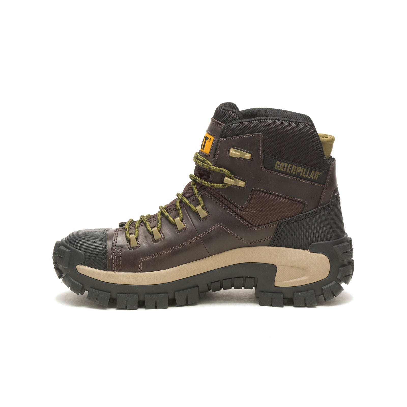 Invader Composite Toe Waterproof Hiking Work Boots for Men - Brown Safety Shoes for Construction, Outdoor & Heavy Duty Work