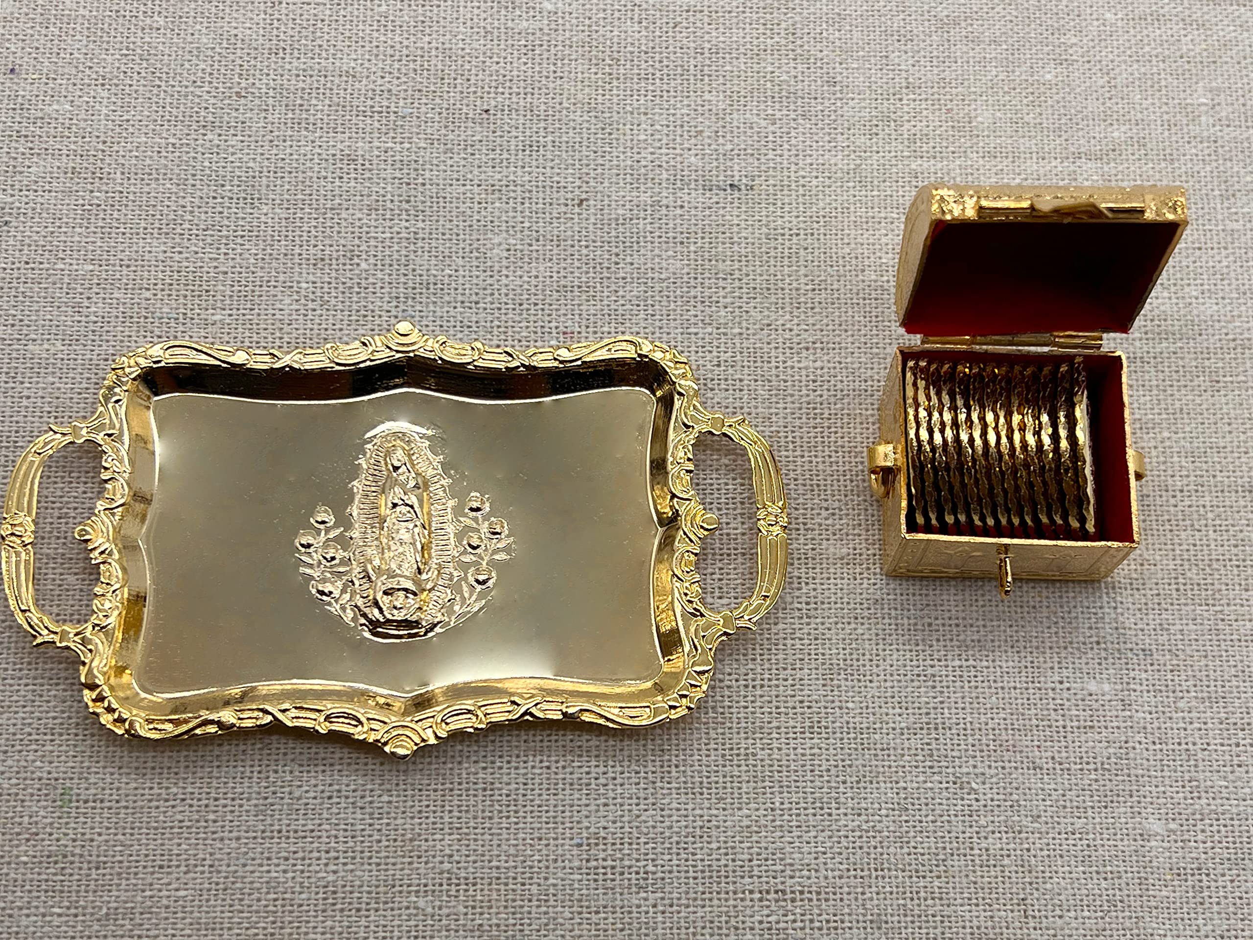 Angelitos de Mexico Wedding Arras Coins - Our Lady of Guadalupe Gold-Plated Collectible Coins for Wedding Ceremonies, Baptisms & Special Occasions