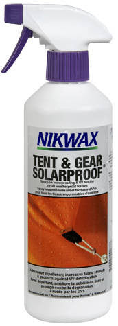 Nikwax Tent & Gear Solarproof Waterproofing Spray 500ml - UV Protection for Outdoor Camping, Hiking, and Backpacking Gear