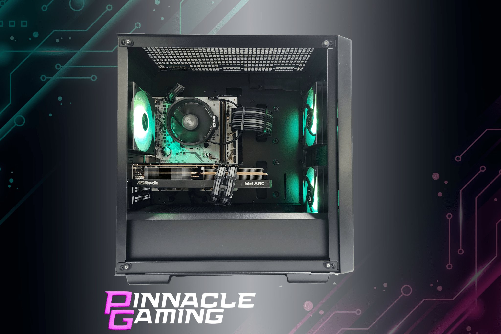 Custom Gaming Desktop PC - AMD Ryzen 5, Intel ARC A580, 1TB SSD, 16GB DDR4, WiFi, Black (CC360) - Perfect for Esports, Streaming & VR Gaming