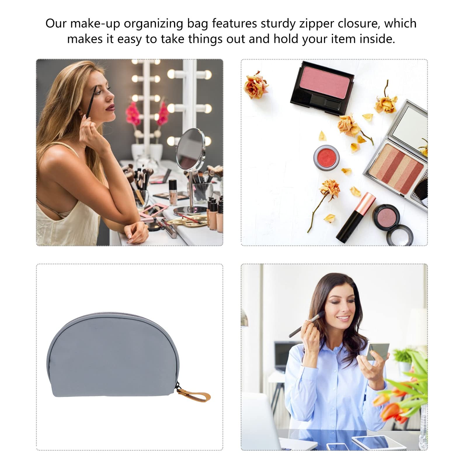 SOIMISS Travel Makeup Bag - Waterproof Toiletry Organizer for Purse, Mini Storage Pouch, Simple Wallet & Cosmetic Case - High Capacity Polyester Wash Bag (Great for Travel, Gym, Daily Use & On-the-Go Essentials)