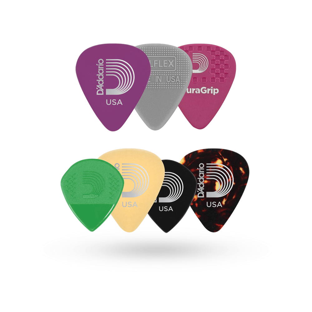 D'Addario 7-Piece Guitar Picks Variety Pack - Heavy Gauge (0.88mm-1.5mm) for Acoustic & Electric Guitar - Perfect for Rock, Blues & Strumming