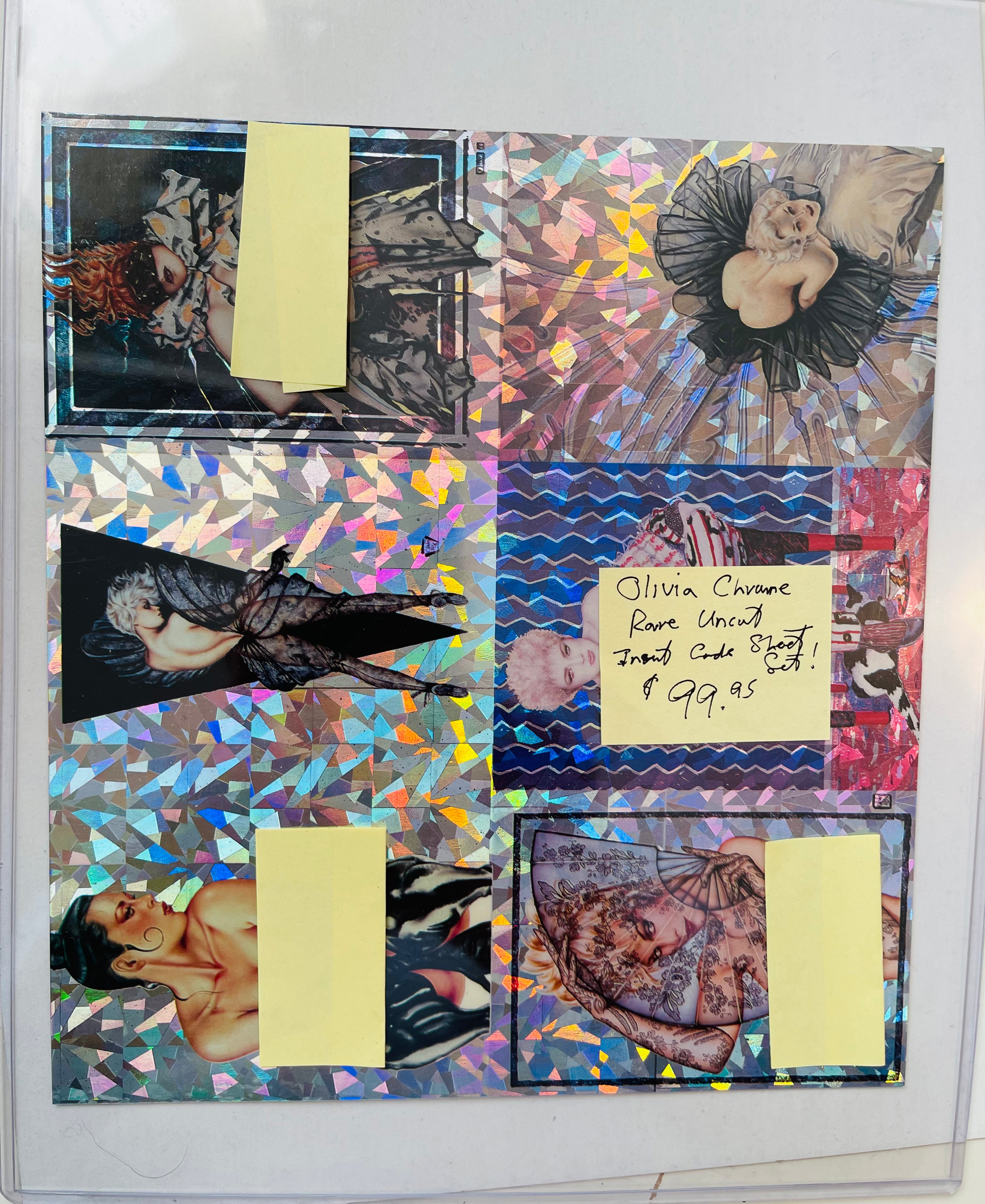 Rare Olivia Fantasy Foil Insert Cards Set - Uncut Sheet from 1990s | Collectible Trading Cards for Display & Investment