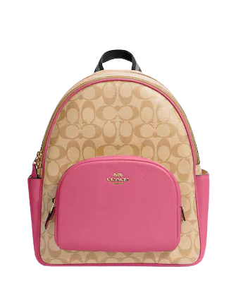 Coach Signature Canvas Court Backpack - Stylish & Durable Women's Backpack for Work, Travel & Everyday Use