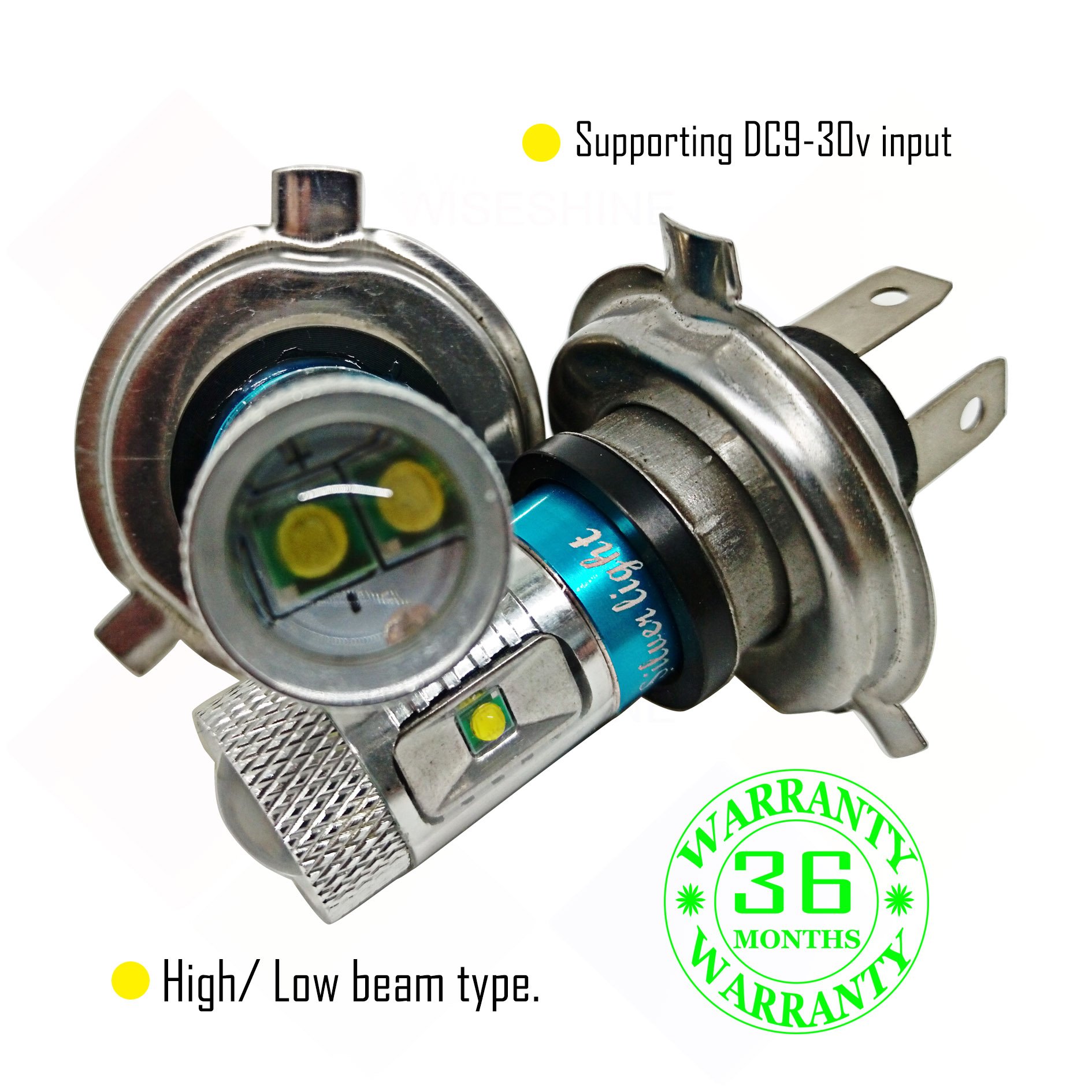 30W H4 LED Headlight Bulb - 6-LED White Fog Light DRL Driving Lamp 12V DC for Car & Truck - Perfect for Night Driving, Off-Road Adventures & Low Visibility Conditions