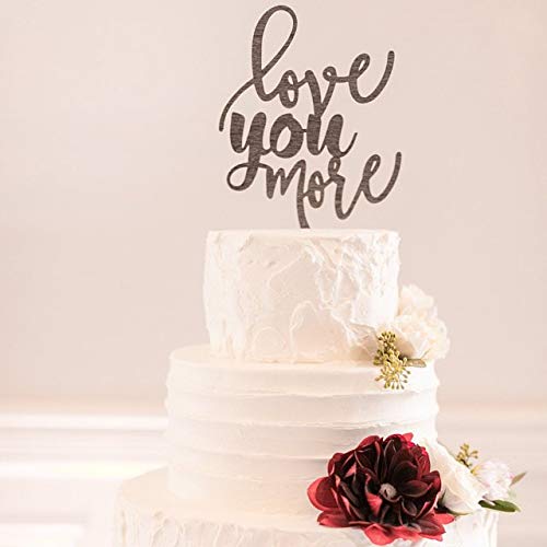 Rustic 'Love You More' Wedding Cake Topper - Handmade Country Chic Cake Decor for Weddings, Beach Ceremonies & Anniversary Cakes - Perfect for Rustic, Farmhouse & Coastal Wedding Themes
