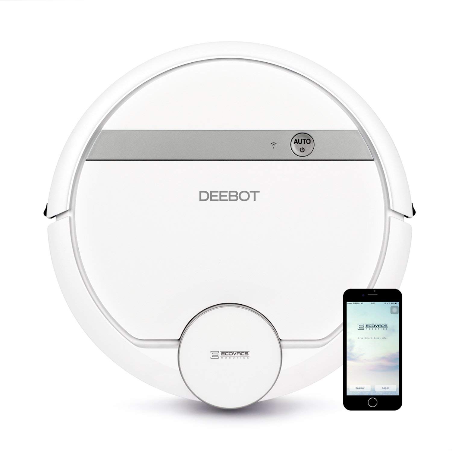 ECOVACS DEEBOT 900 Smart Robot Vacuum Cleaner with Mapping Technology - Powerful 2000Pa Suction for Carpets, Hard Floors & Pet Hair - WiFi Connected, Works with Alexa & Google Assistant - White (Renewed) - Perfect for Home Cleaning & Pet Owners