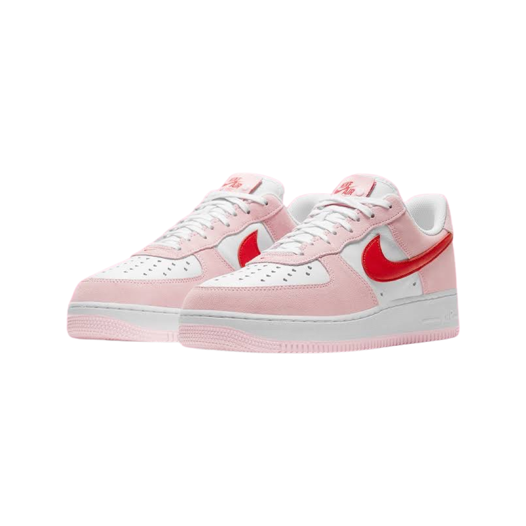 Nike Air Force 1 Low '07 QS Valentine's Day Sneakers - Love Letter Tulip Pink/University Red/White | Valentine's Gift, Casual Wear & Street Style Fashion