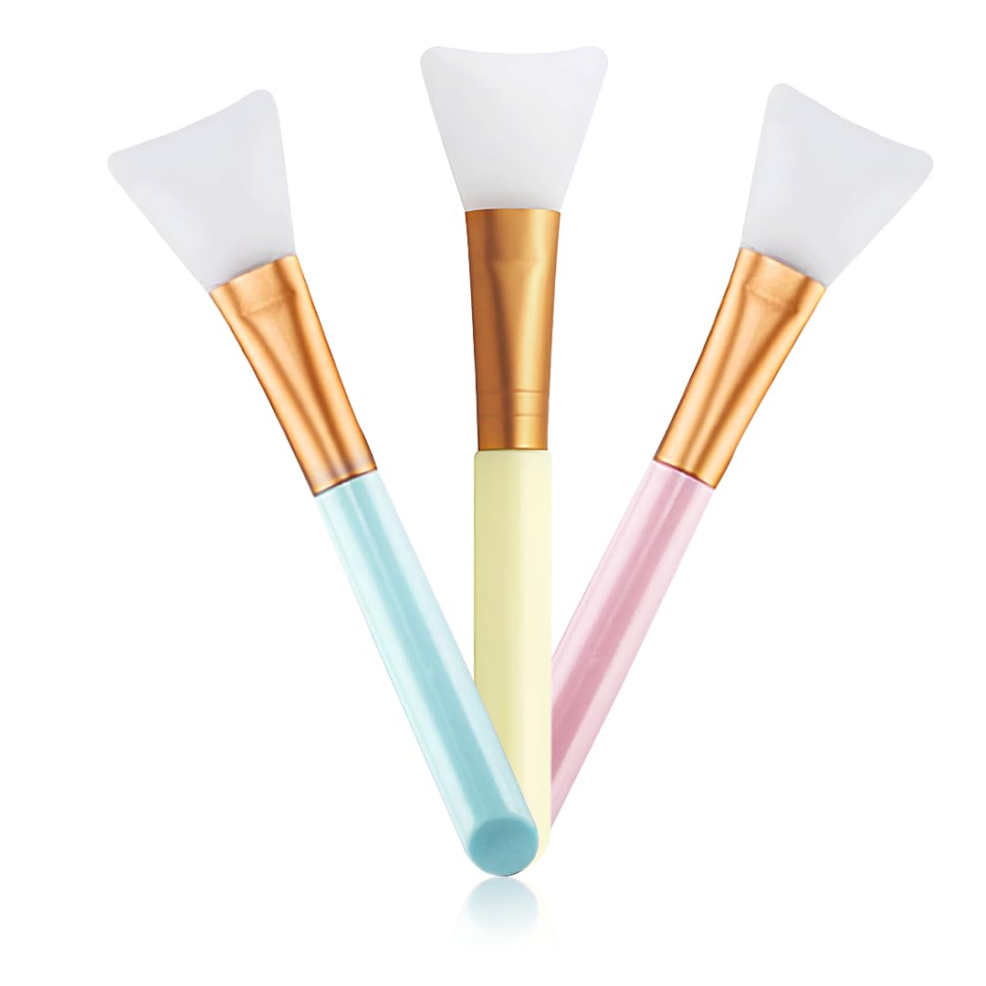 Gleva Soft Silicone Facial Mud Applicator Brush - 3 Pack Clay Mask Tools for Deep Cleansing, Exfoliating & Moisturizing | Perfect for Spa, Skincare Routine & At-Home Facial Treatments (Women & Girls)