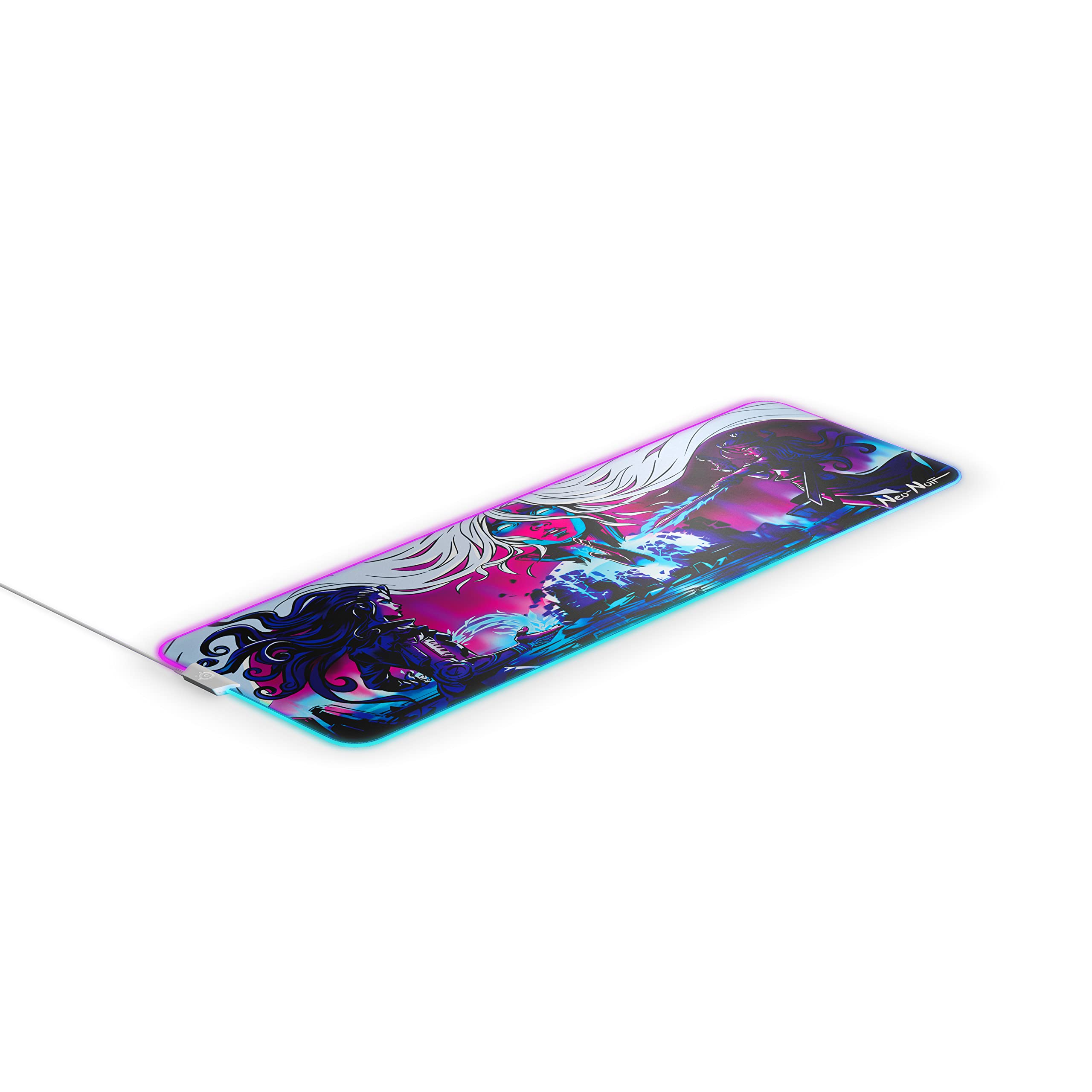 SteelSeries QcK Prism XL RGB Gaming Mouse Pad - 2-Zone Dynamic Lighting, Enhanced Tracking for Gaming Sensors, Neo Noir Design - Perfect for PC & Console Gaming Setup
