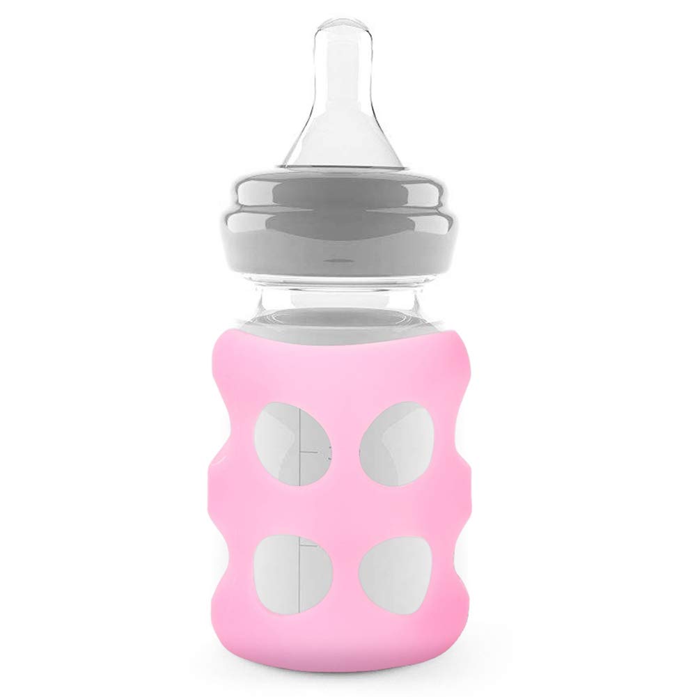 Agatige Silicone Sleeve Protector for 150ml/180ml Glass Water Bottles - Shatterproof, Non-Slip Cover for Baby Nursing Bottles & Travel Mugs (Pink) | Perfect for Infants, Toddlers, and On-the-Go Hydration