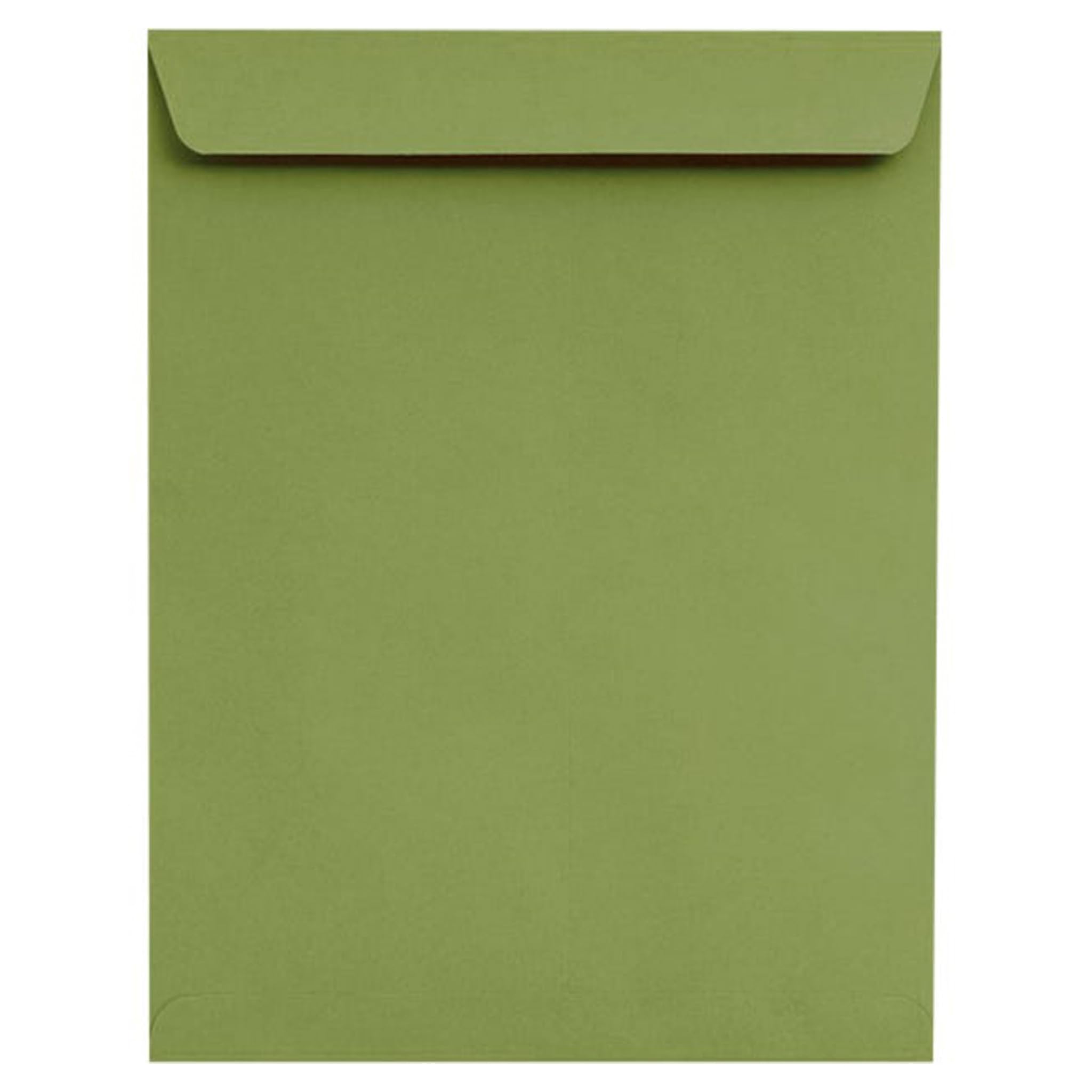 LUXPaper 10 x 13 Open End Envelopes - Peel & Seal Self-Adhesive, Avocado Green, 70lb Text Weight, Pack of 500 | Perfect for Mailing, Invitations, Business Correspondence & Greeting Cards