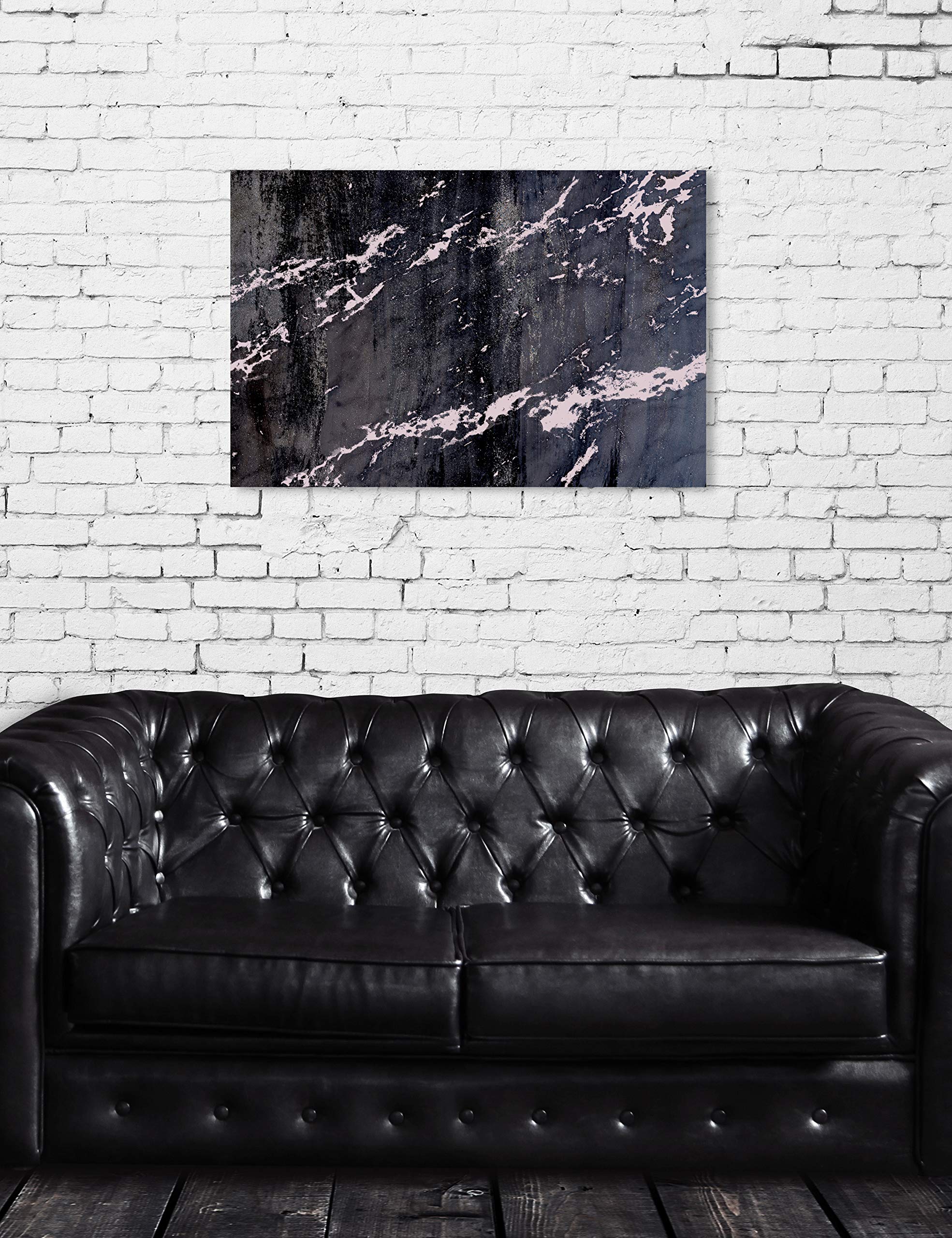Abstract Wall Art Canvas Prints 'Alabaster and Blush' - 36x24 Inch Modern Home Decor for Living Room, Bedroom & Office - Black & White Framed Artwork by Oliver Gal Artist Co.