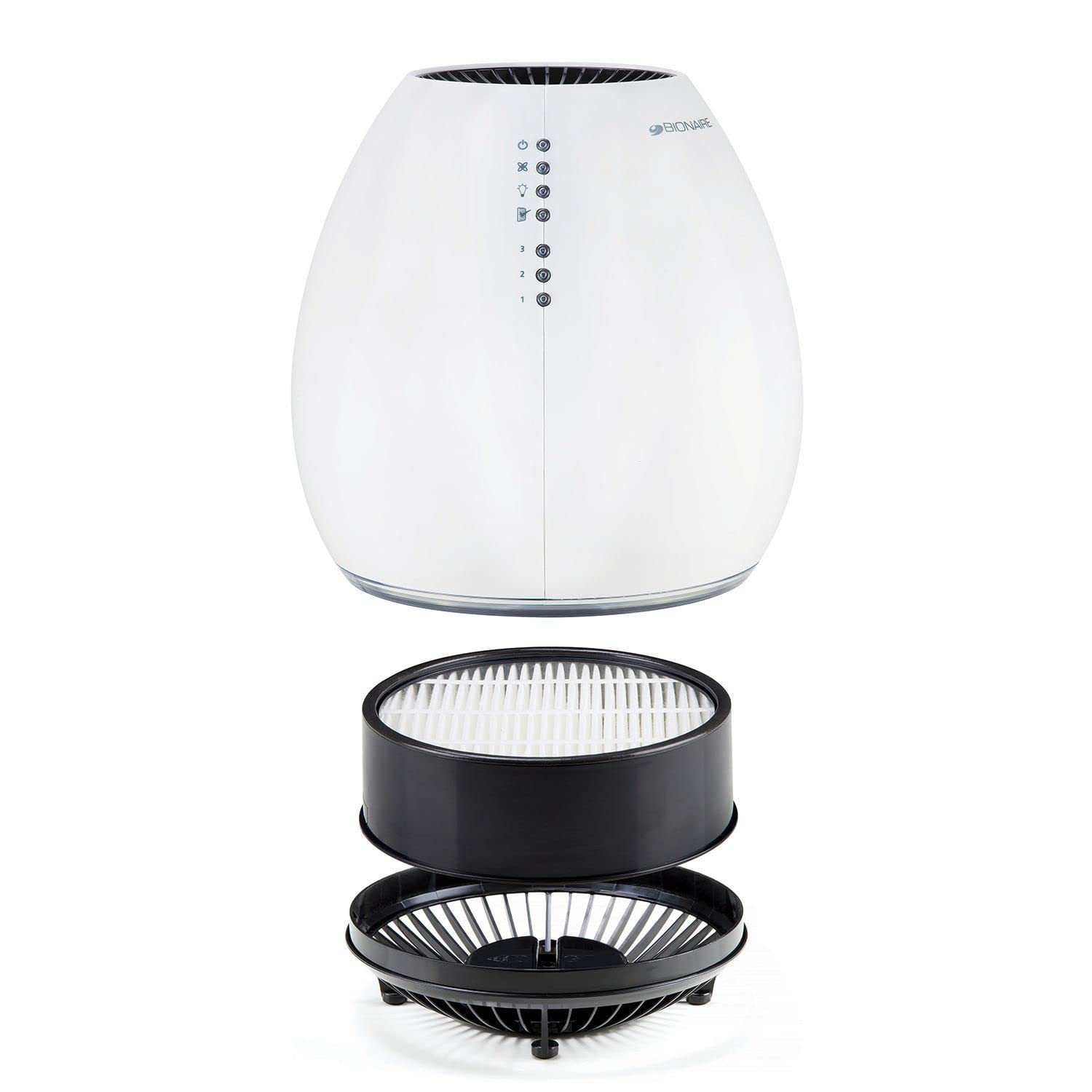 Bionaire Permanent HEPA Air Purifier with Night Light for Bedroom, White - Quiet Air Cleaner for Allergies, Dust, Pet Dander | Ideal for Home, Office & Nursery