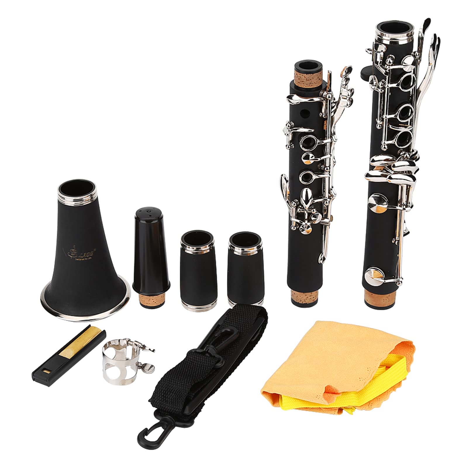 Bakelite Descending B Tone Clarinet - Lightweight Woodwind Instrument with Smooth Playability & Easy Storage | Perfect for Beginners, Students & Professional Performers | Ideal for Practice, Performances & Music Education