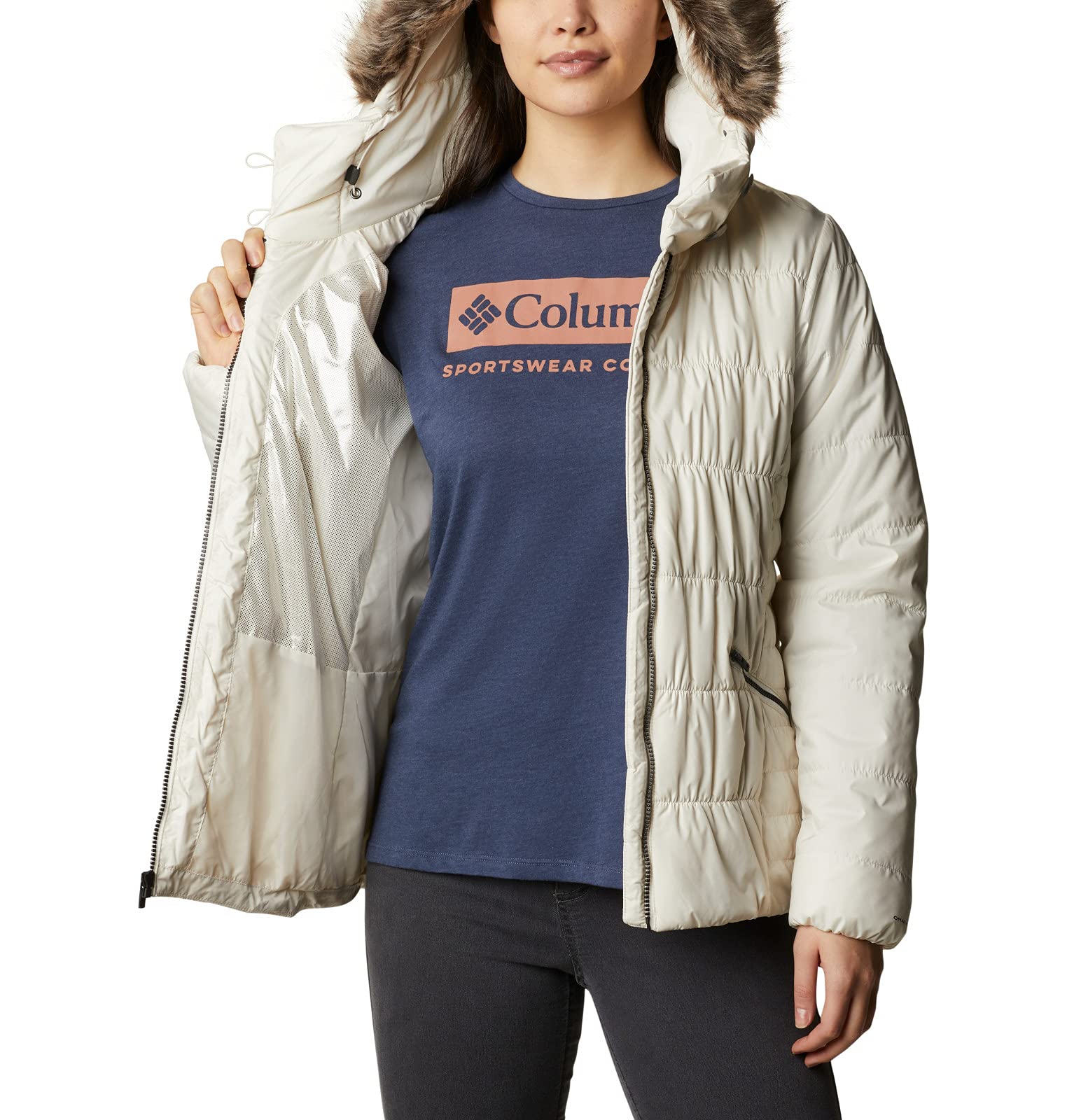 Columbia Women's Sparks Lake Waterproof Jacket - Lightweight, Breathable, Windproof Raincoat for Hiking, Camping & Outdoor Activities (Chalk, Medium)